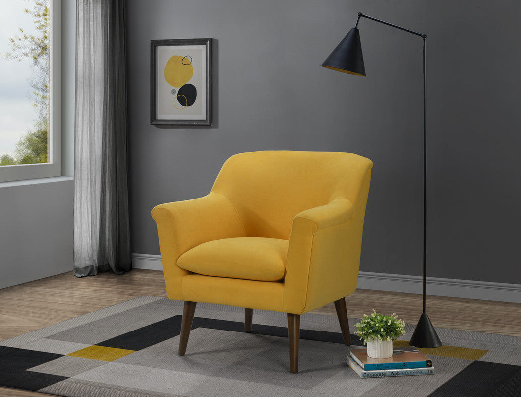 TM HOME Shelby 31.5 Yellow Woven Fabric Oversized Armchair