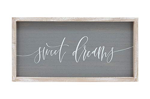 Sweet Dreams Rustic Wooden Wall Sign Plaque,Wood Framed Farmhouse Wall Art Home Decor, 19.7x10.1