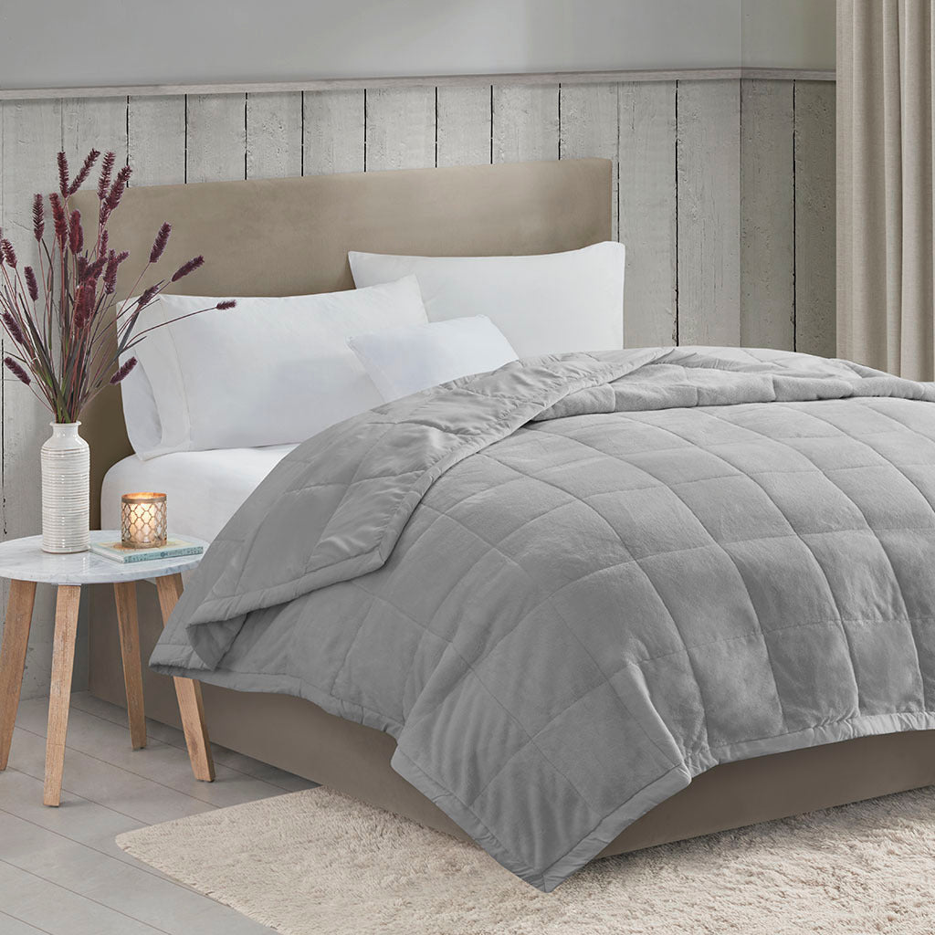 Reversible HeiQ Smart Temperature Down Alternative Blanket-Full/Queen:90W x 90L