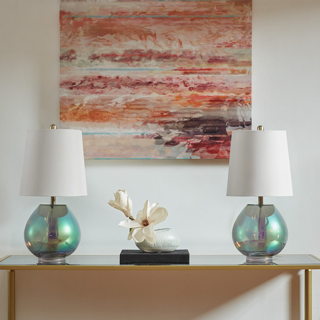 TM Iridescent Glass Table Lamp