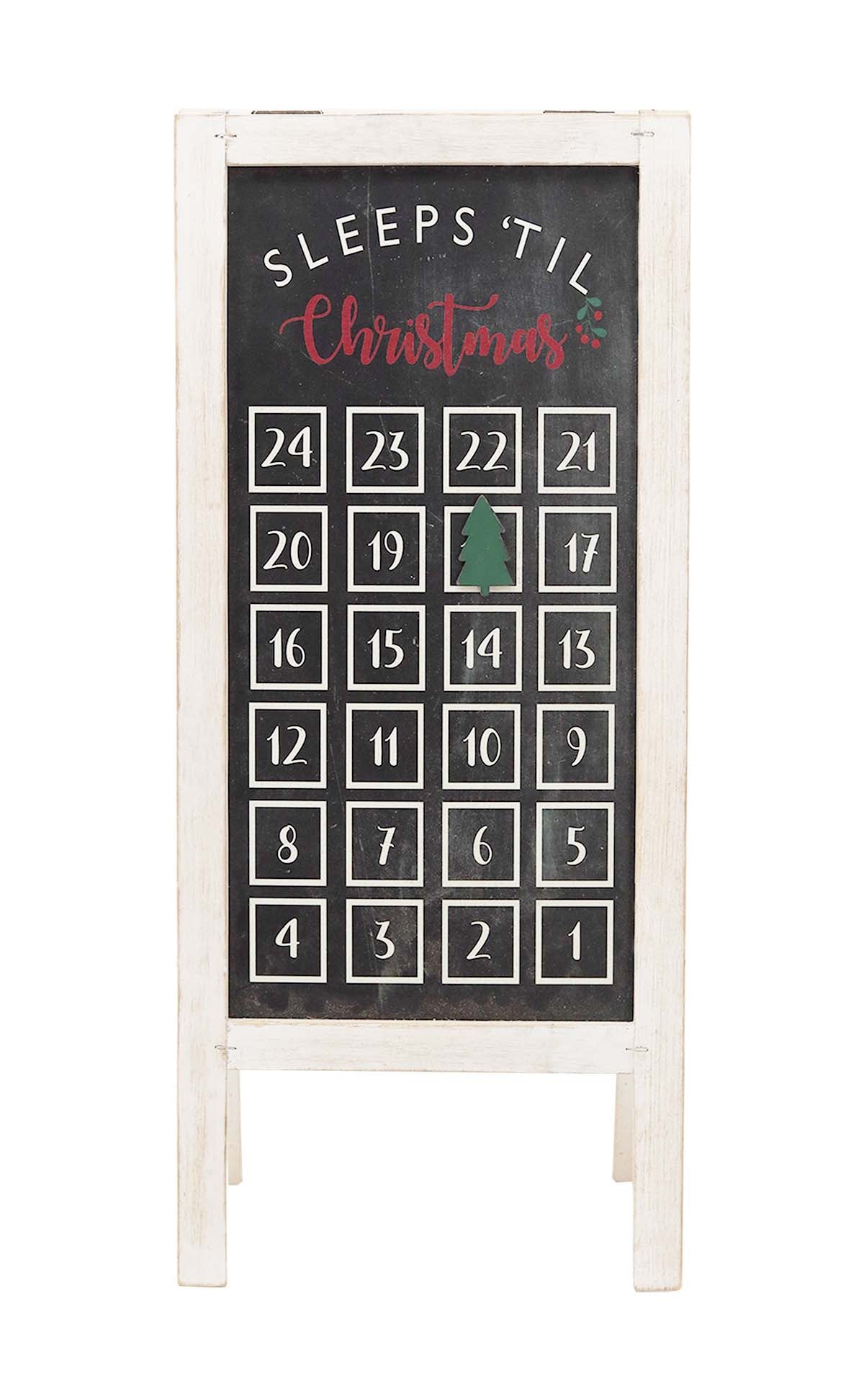 24 Days Countdown to Christmas Decor,Wood Advent Calendar