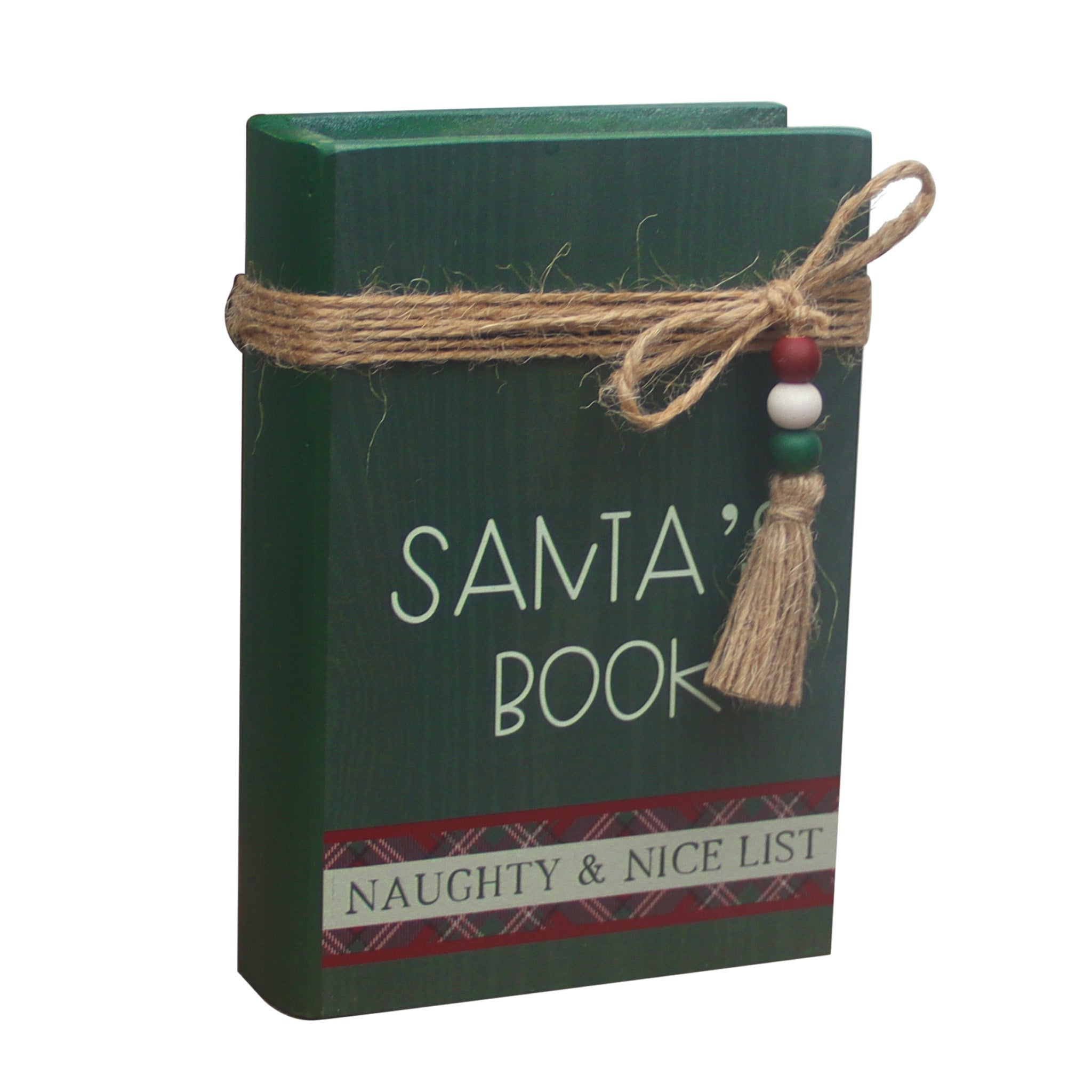 Santa's Book Naughty and Nice List Wood Book Decor Sign