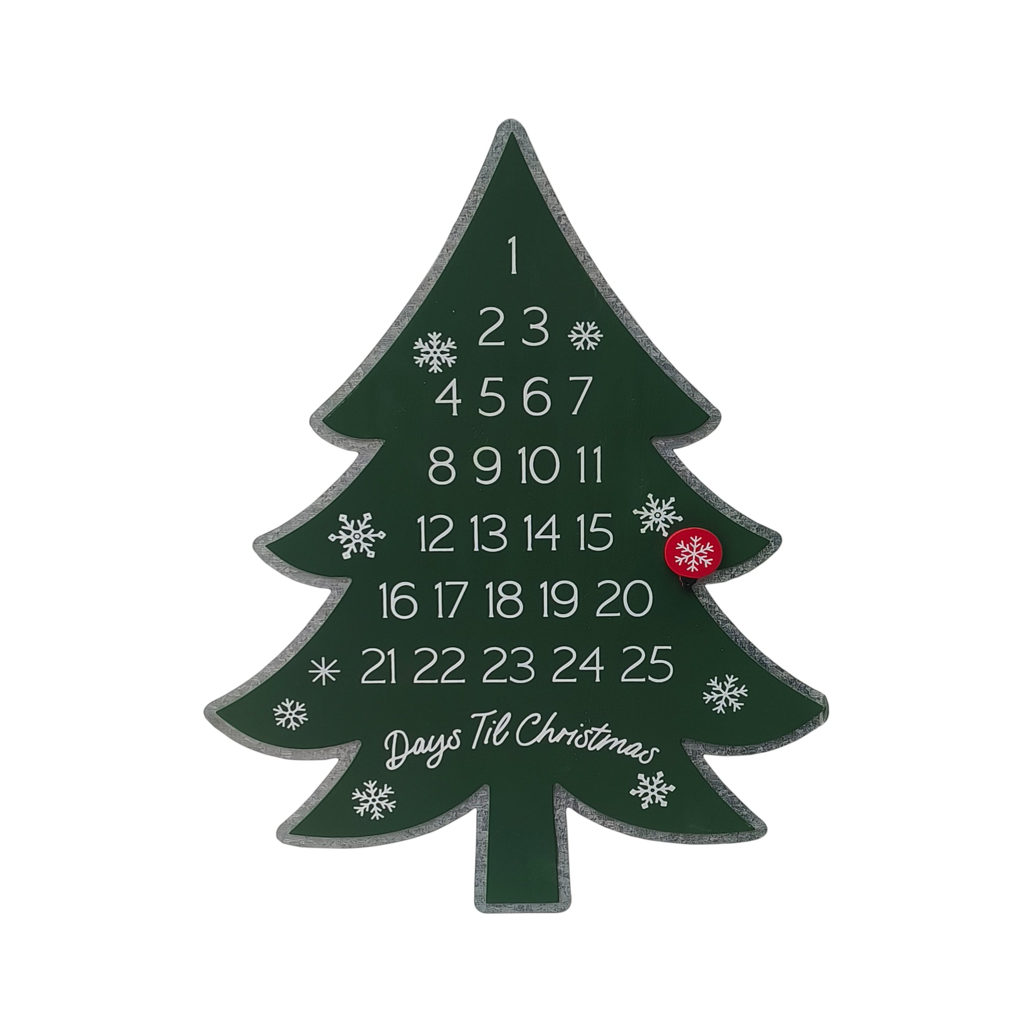 Christmas Tree Countdown Wood and Metal Advent Calender