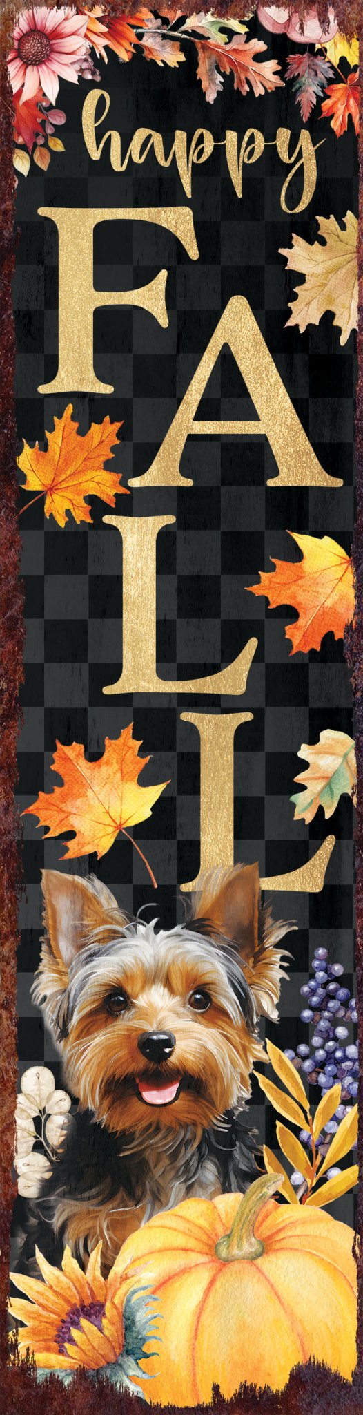 36in Hello Fall Custom Pet Porch Sign - Front Porch Fall Welcome Sign