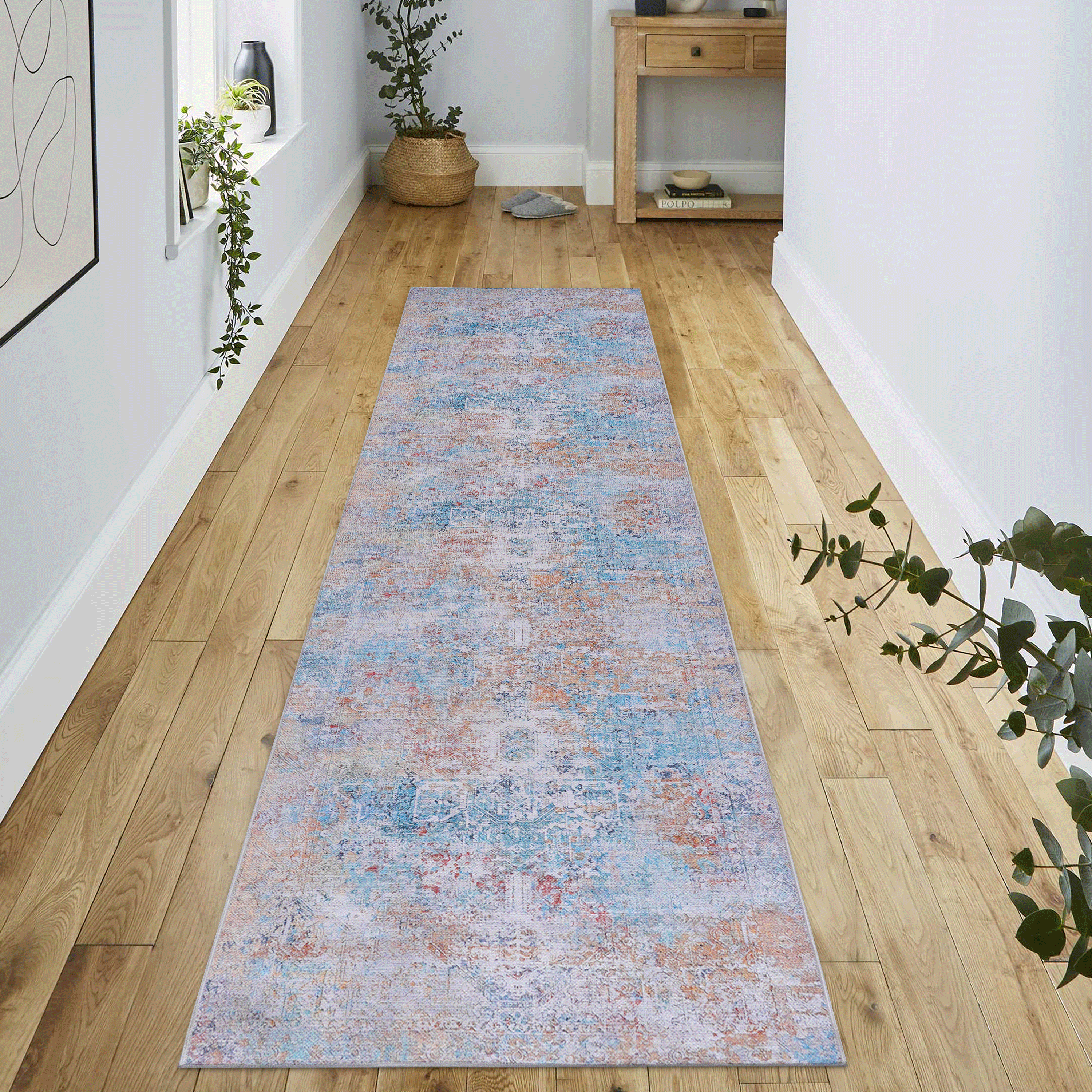 Naar Area Rug, Washable Rug, Low-Pile, Non-Slip, Non-Shedding, Foldable,  (yellow, 2'6'' x 10')