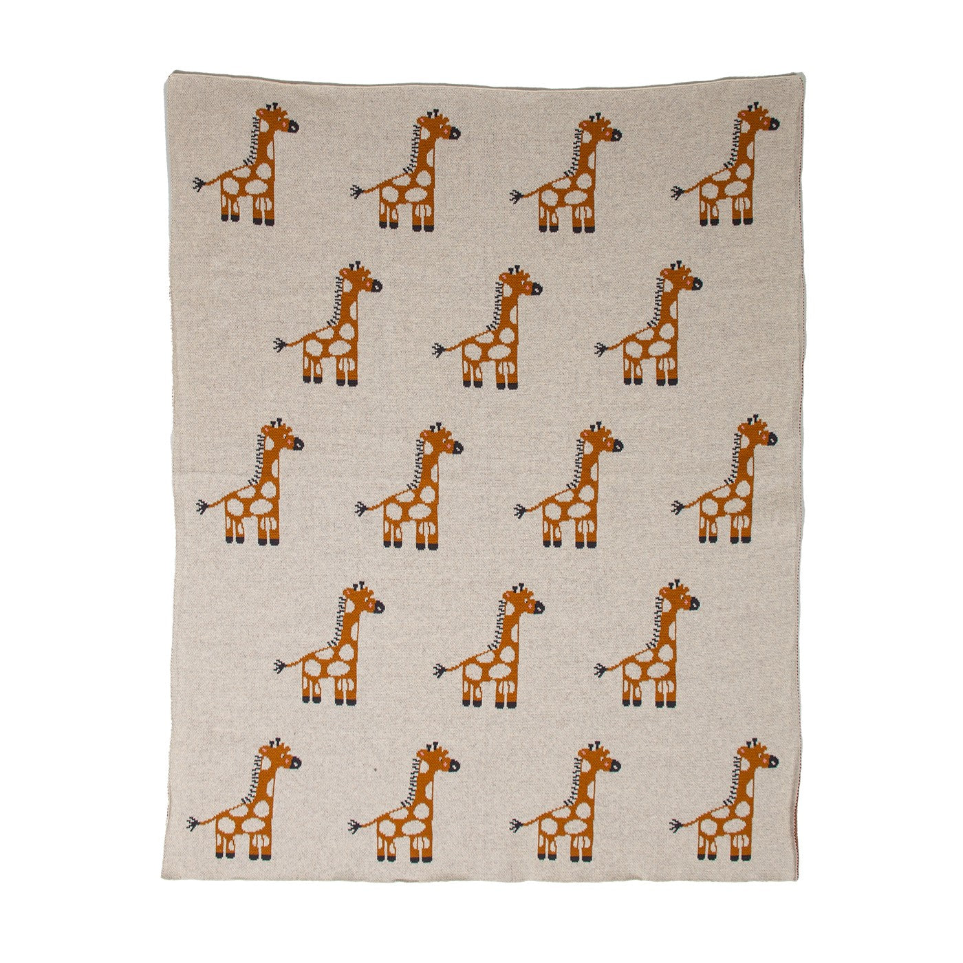 Gray and Orange Giraffe Cotton Baby Blanket