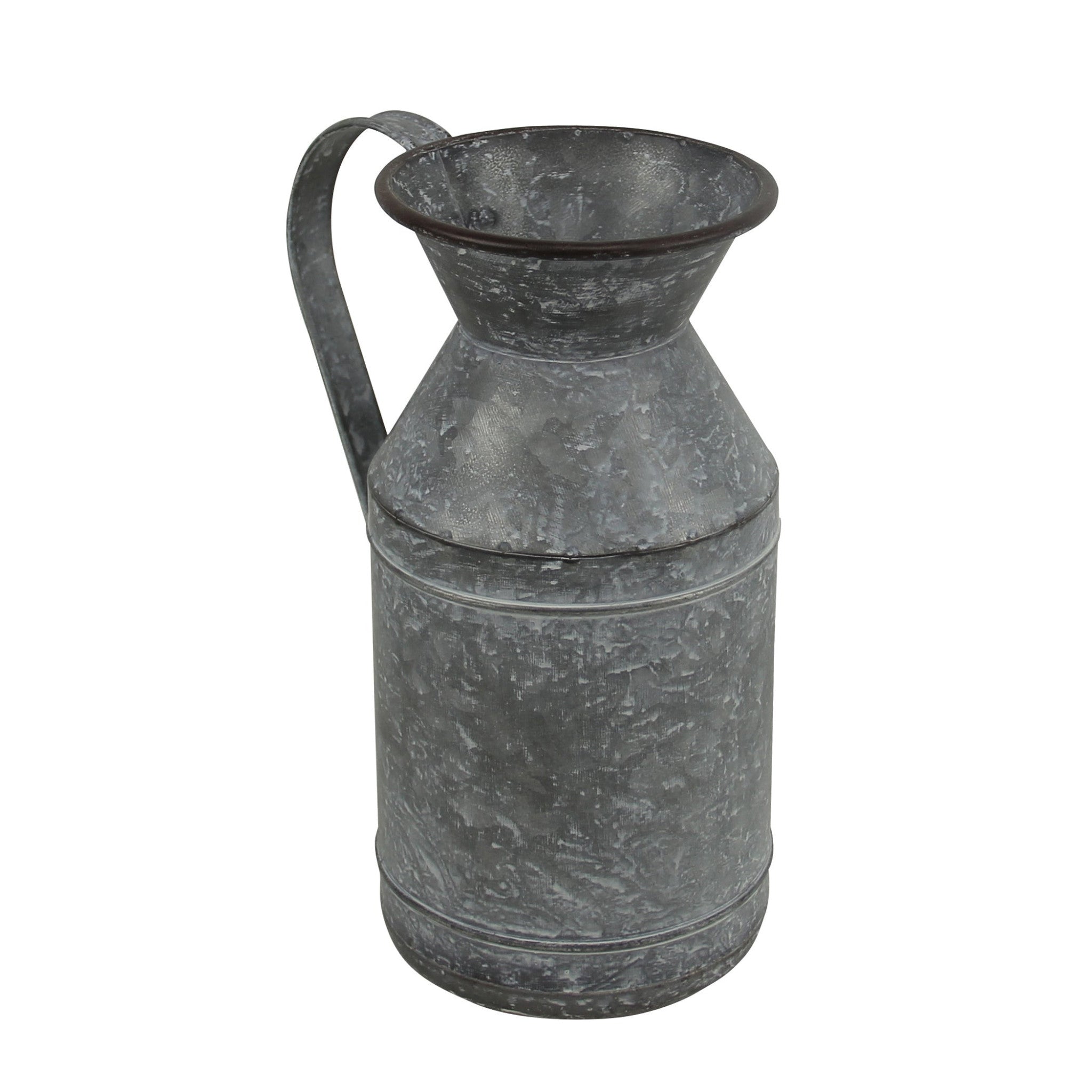 Gray Galvanized Metal Decorative Water Jug