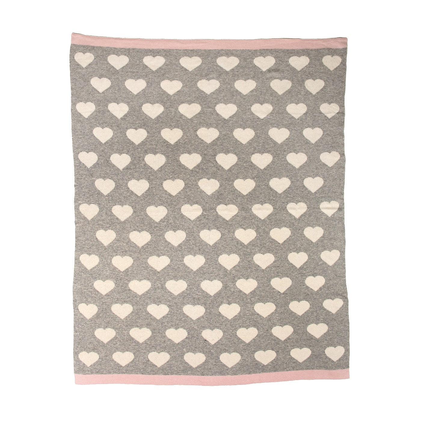 Grey And Ivory Hearts Baby Blanket