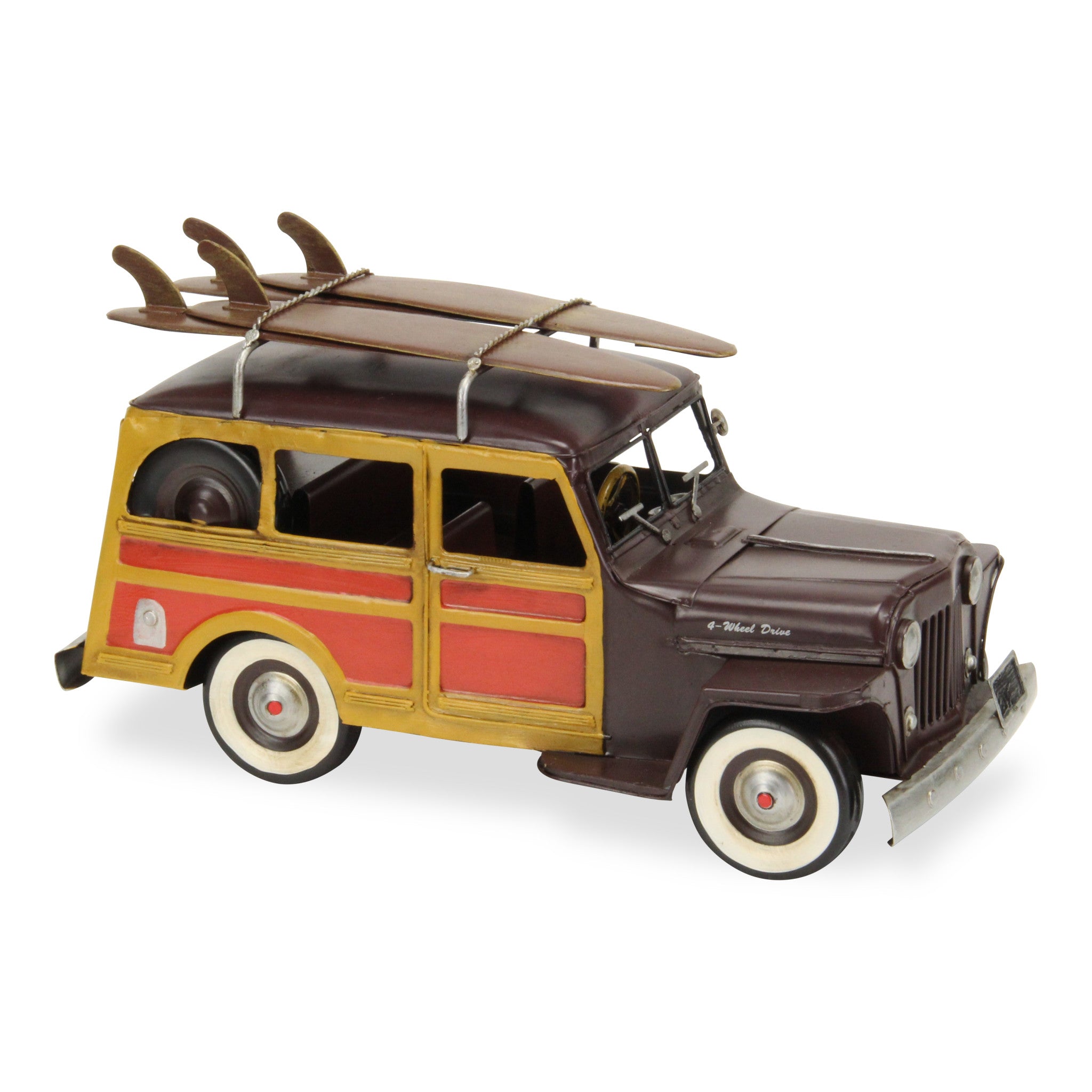 Yellow and Brown Metal Hand Painted Model Car