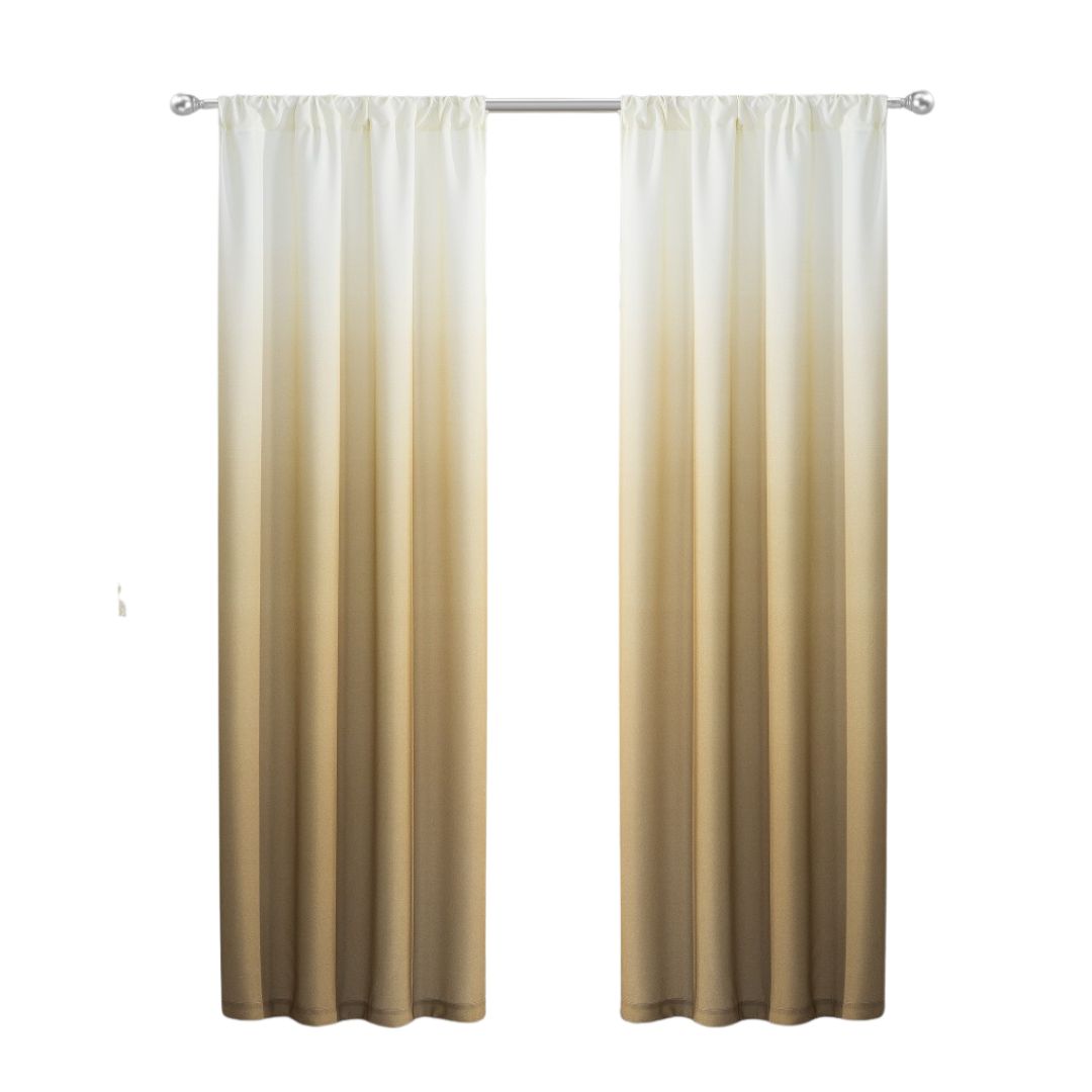 Set of Two Gold Ombre Shades Window Panels