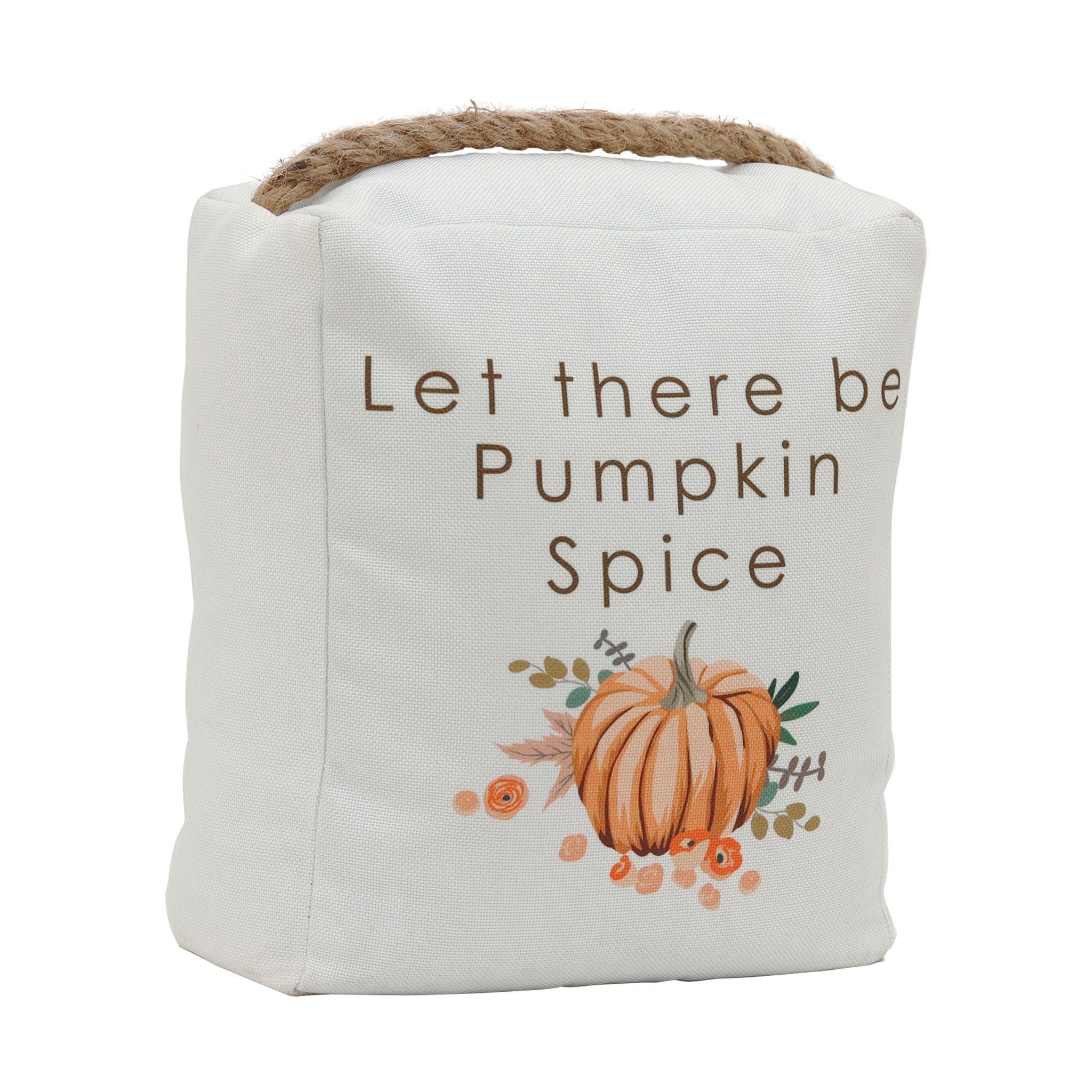 Let There be Pumpkin Spice Fabric Door Stopper