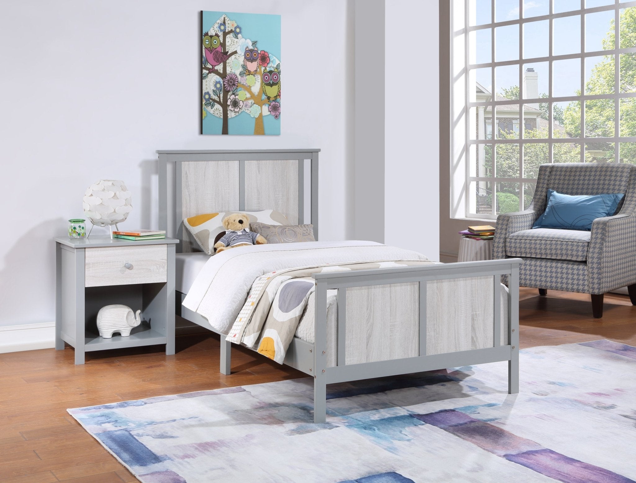 Connelly Reversible Panel Twin Bed Gray/Rockport Gray