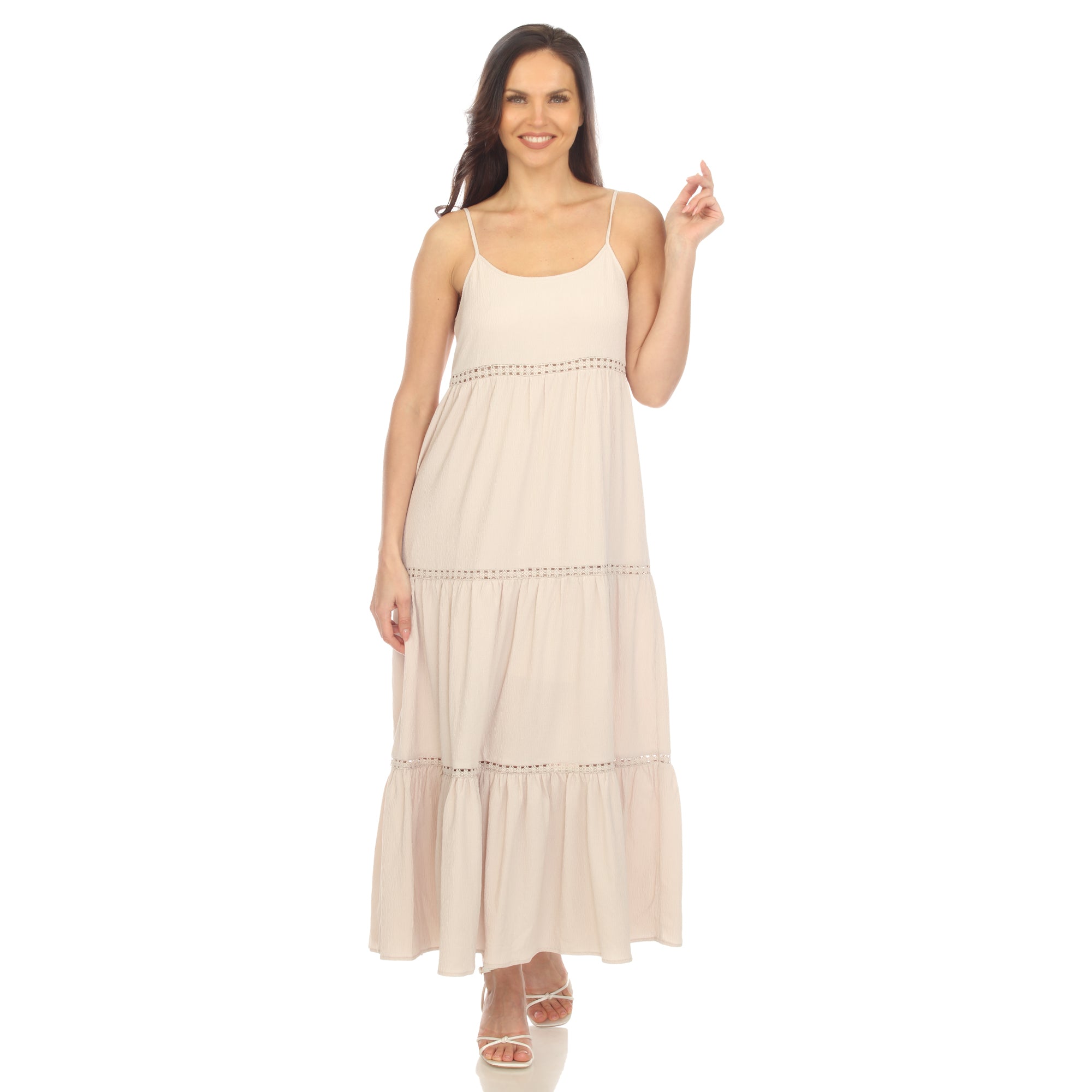 Women's Scoop Neck Tiered Maxi Dress (5 Colors Available)