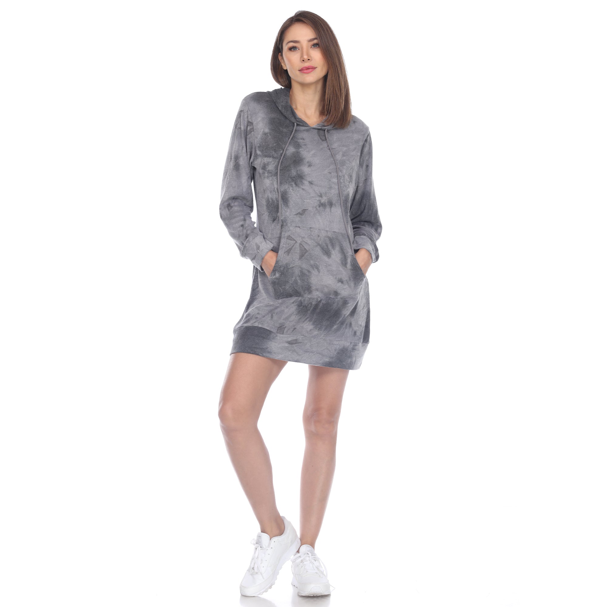 Women's Hoodie Tie Dye Sweatshirt Dress (2 Colors Available)