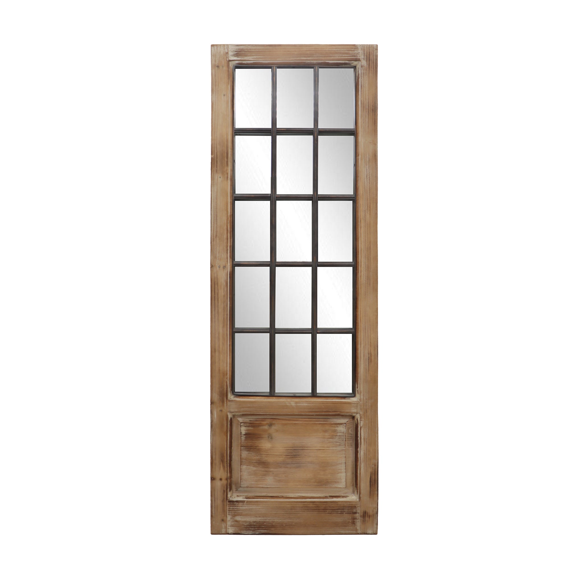 Farmhouse Rectangular Windowpane Wall Mirror