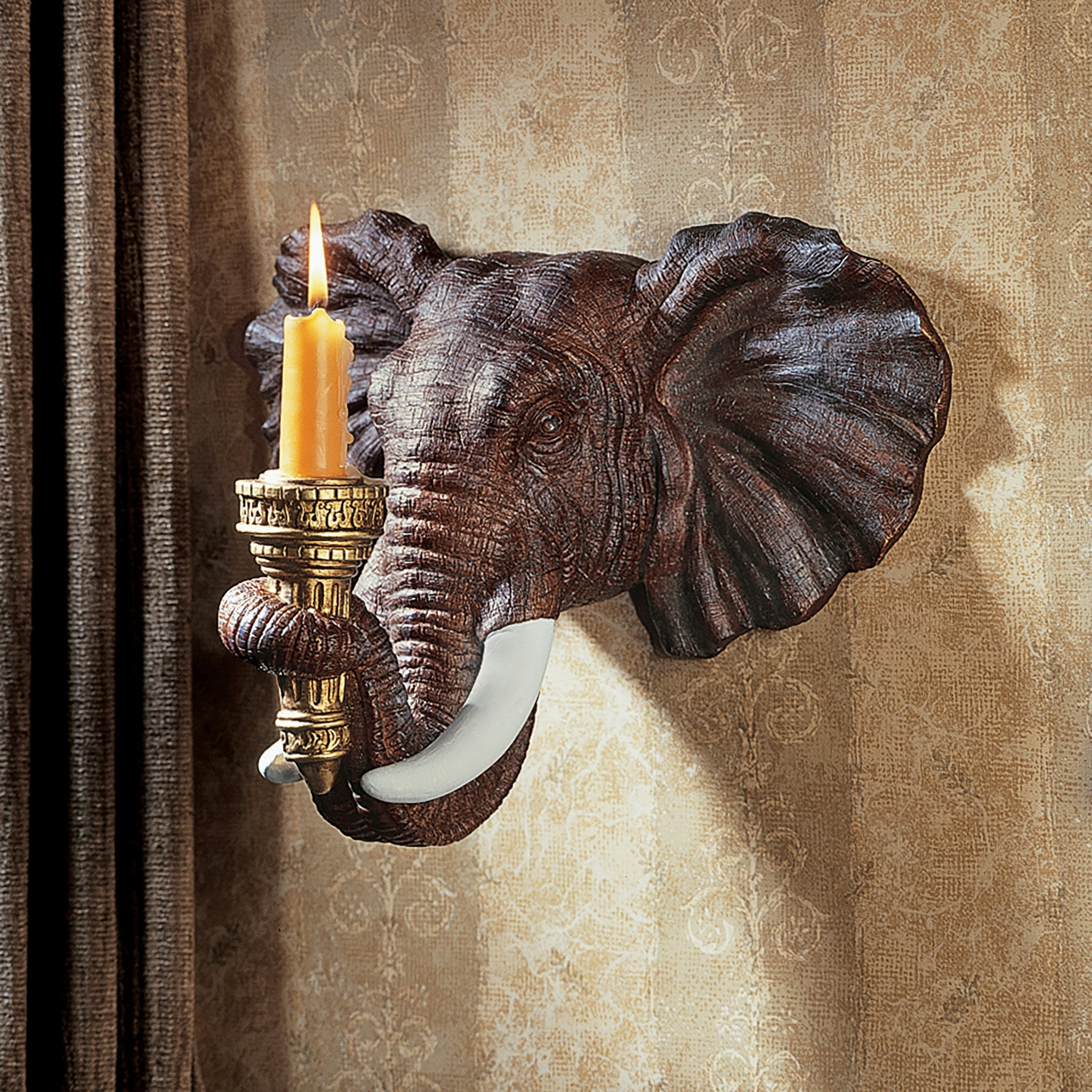 Elephant Sculptural Wall Candle Sconces