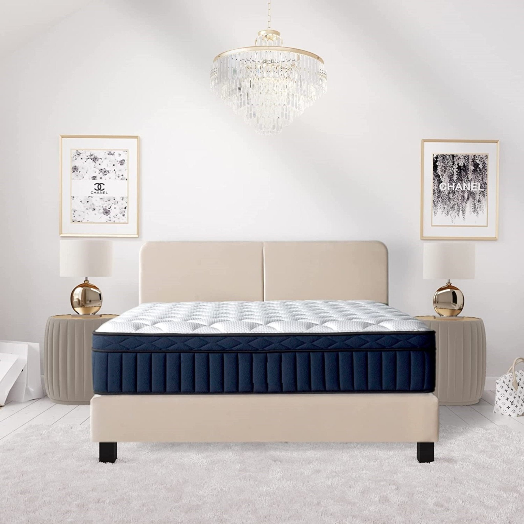 CALIFORNIA KING SIZE- Tranquility 12"" Medium Pillow-Top Memory Foam Edge Support Pocket Spring Premium Hybrid Mattress