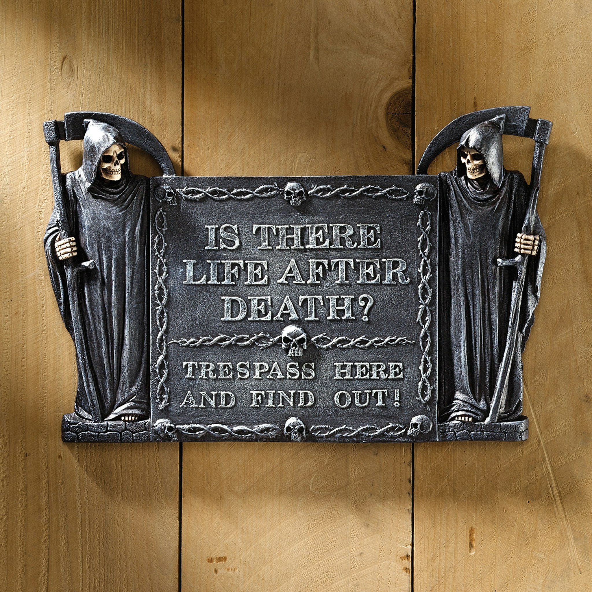 Life After Death: No Trespassing Wall Sculpture