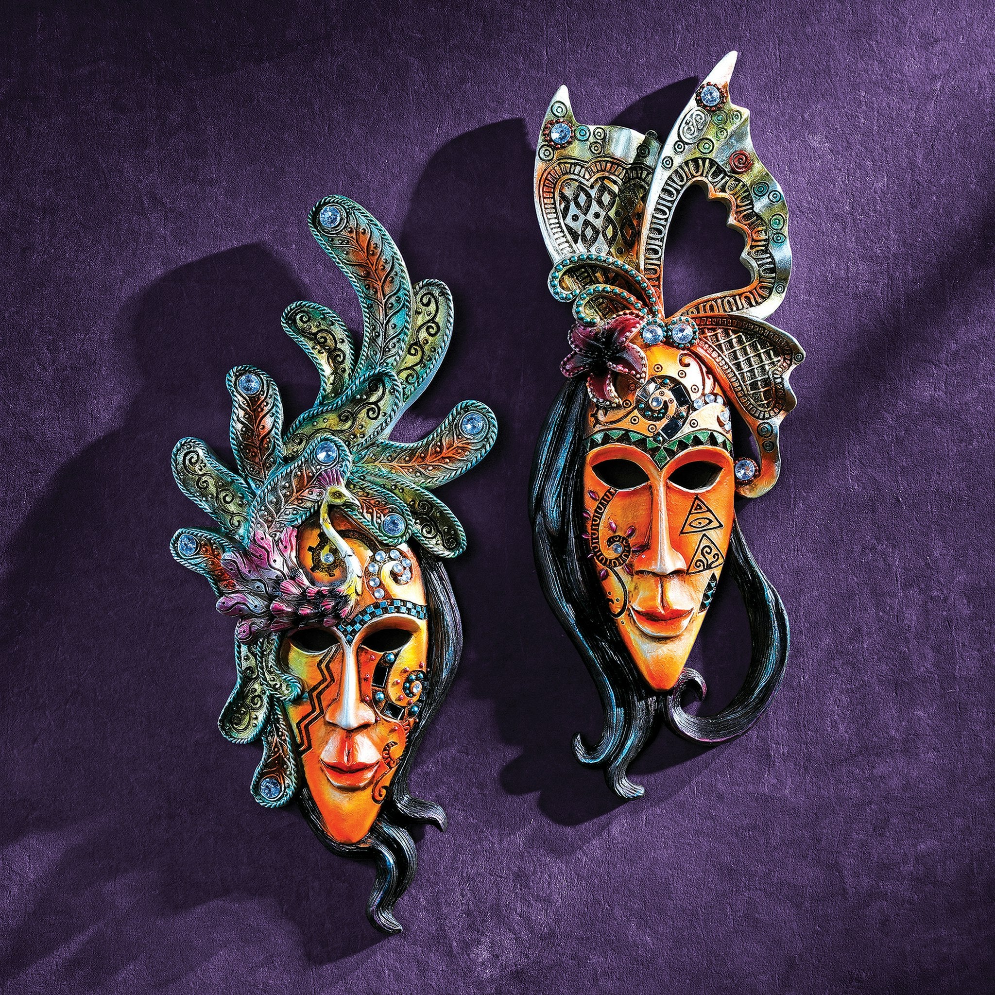 Masquerade at Mardi Gras Mask Wall Sculptures