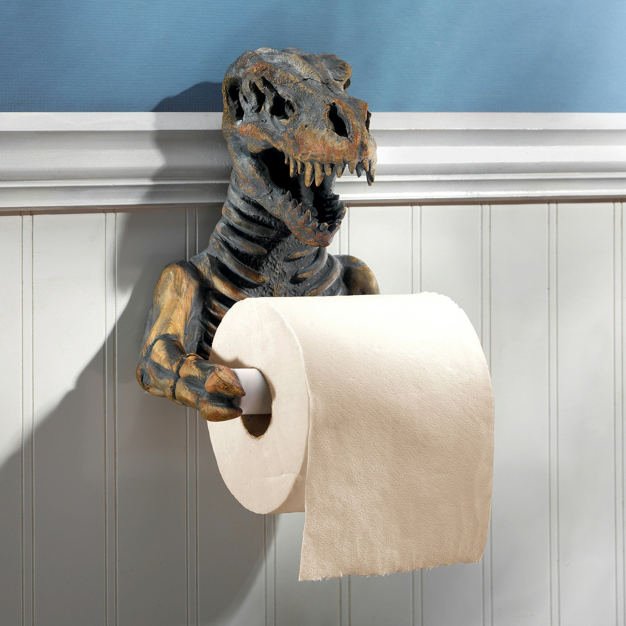 T. Rex Dinosaur Skeleton Bathroom Toilet Paper Holder