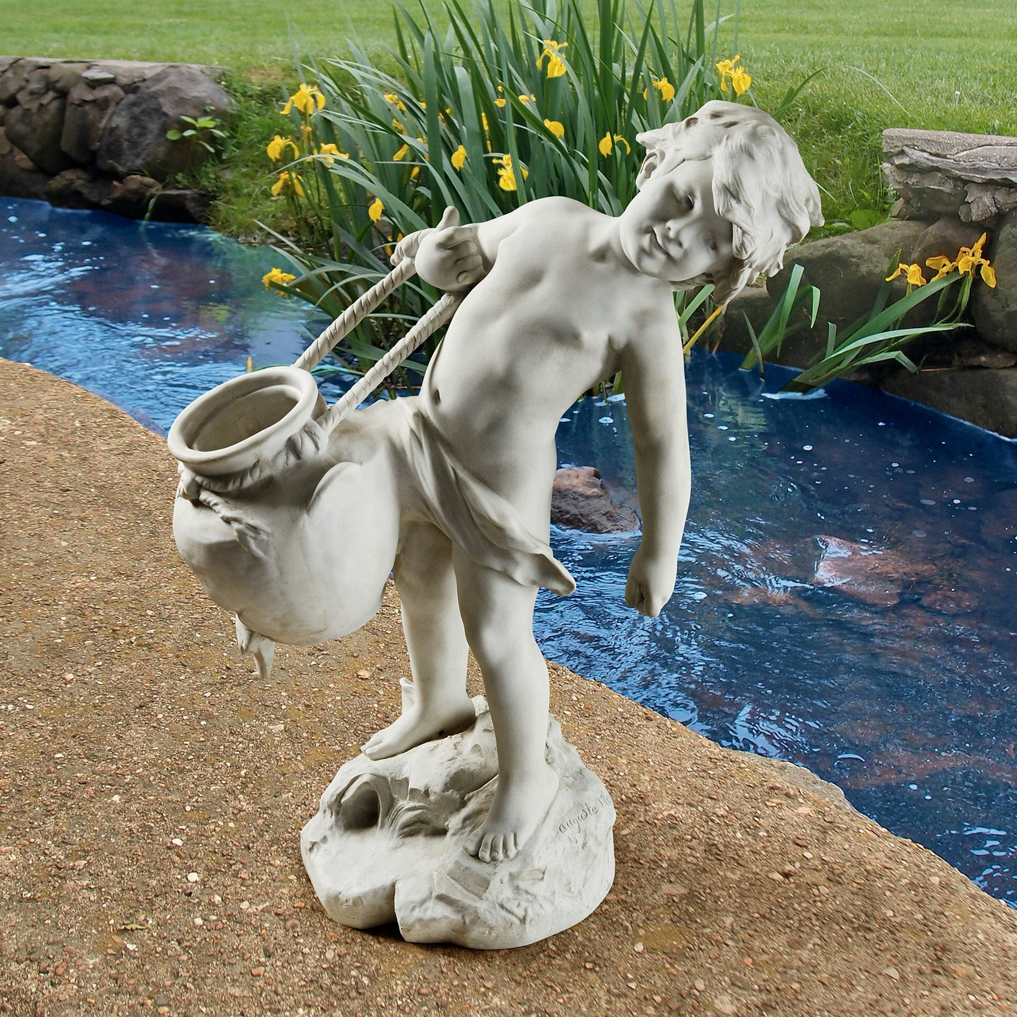 Young Child Urn Carrier Garden Statue