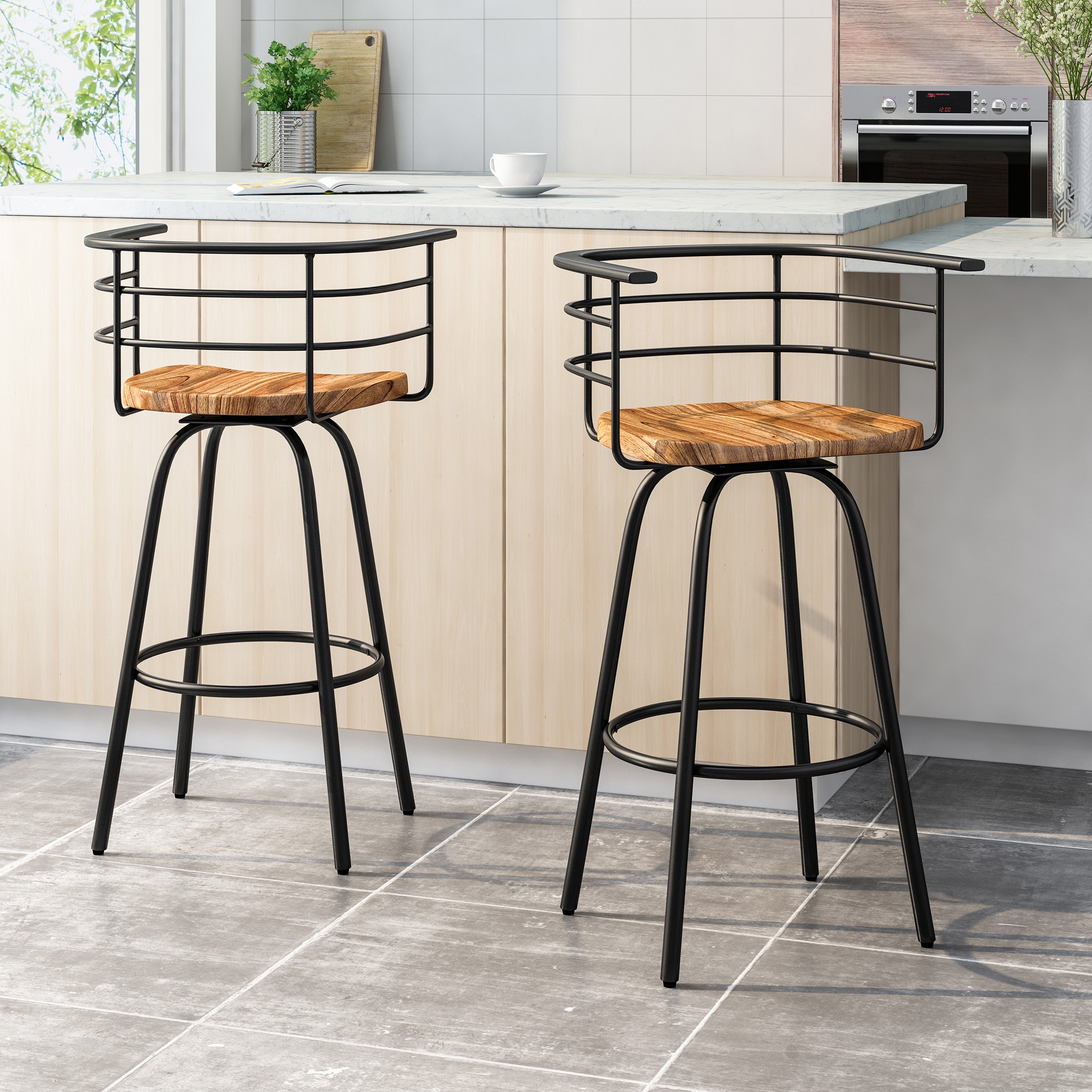 SWIVEL BARSTOOL ( SET OF 2)