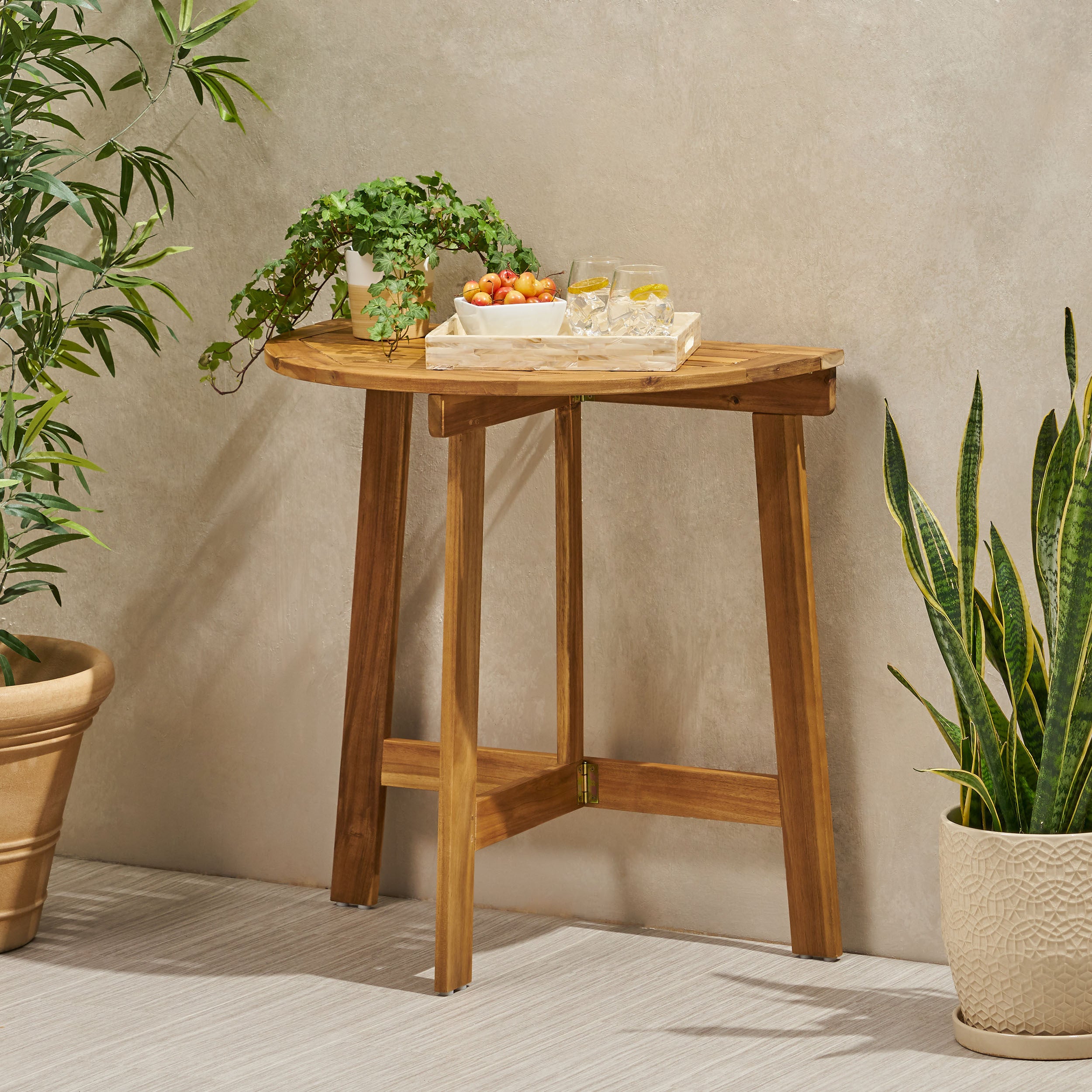 WESTMONT HALF-ROUND BISTRO TABLE, NATURAL