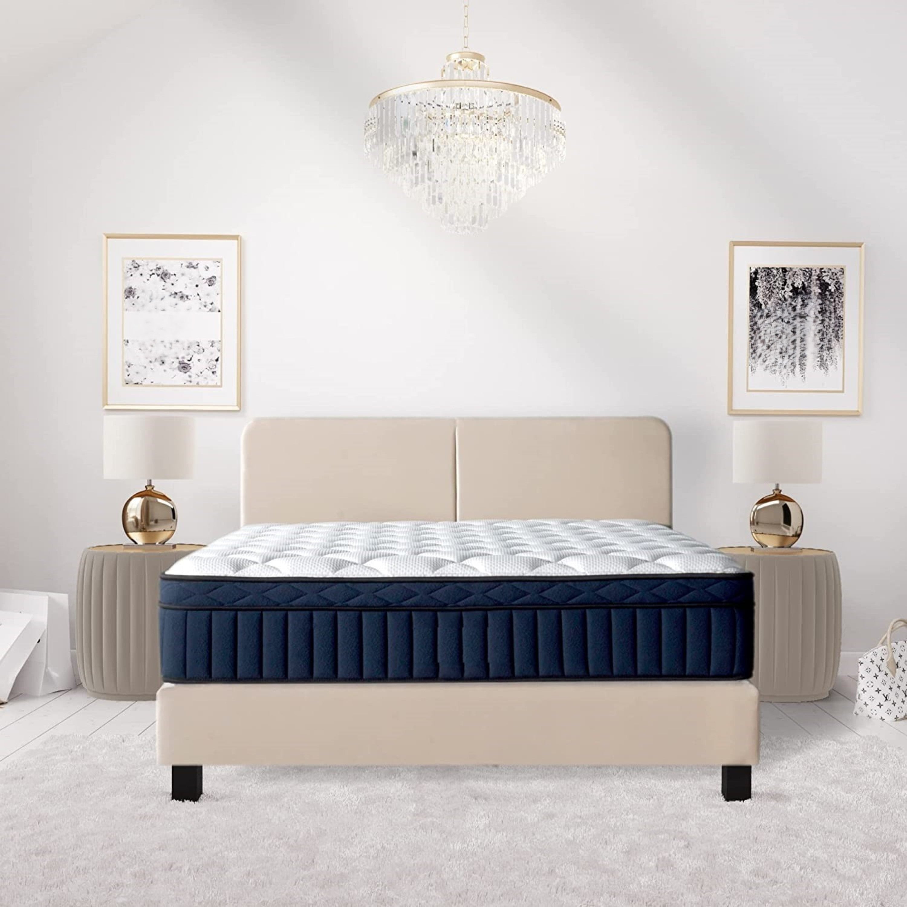 FULL SIZE- Tranquility 12"" Medium Pillow-Top Memory Foam Edge Support Pocket Spring Premium Hybrid Mattress