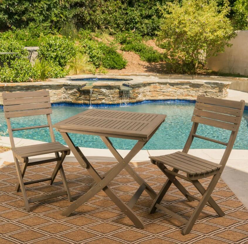 POSITANO 25 "" FOLDABLE BISTRO SET, GRAY by Christopher Knight Home