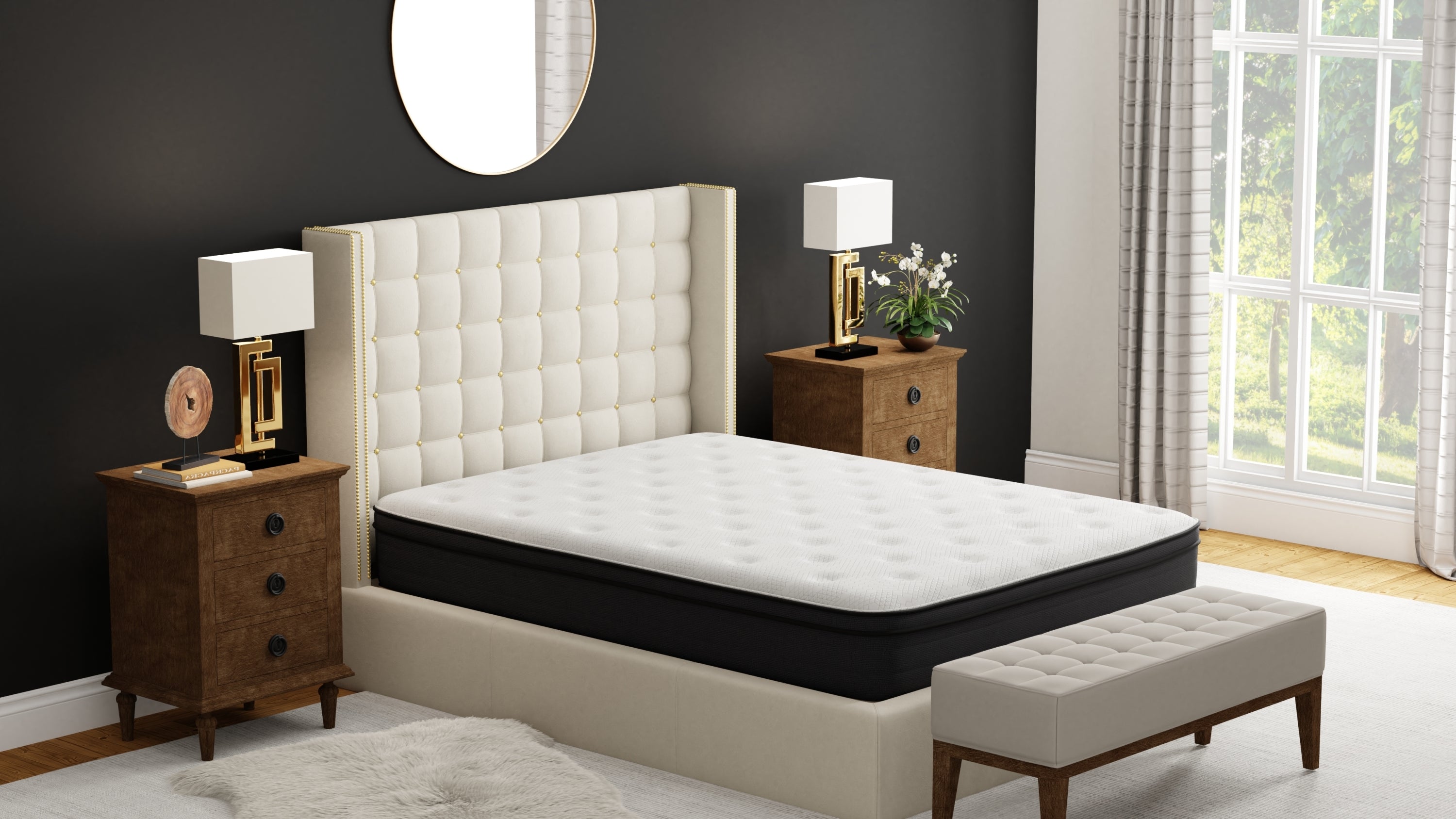 12"" King Euro Top Hybrid Memory foam Mattress