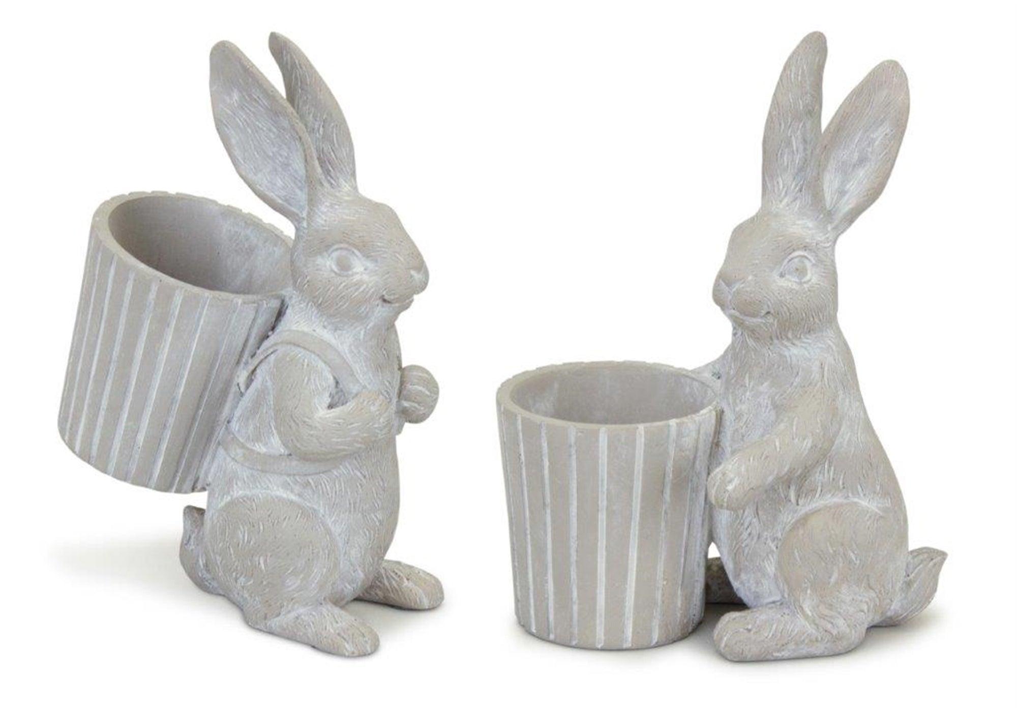 Standing Garden Rabbit with Pot Planter (Set of 2)