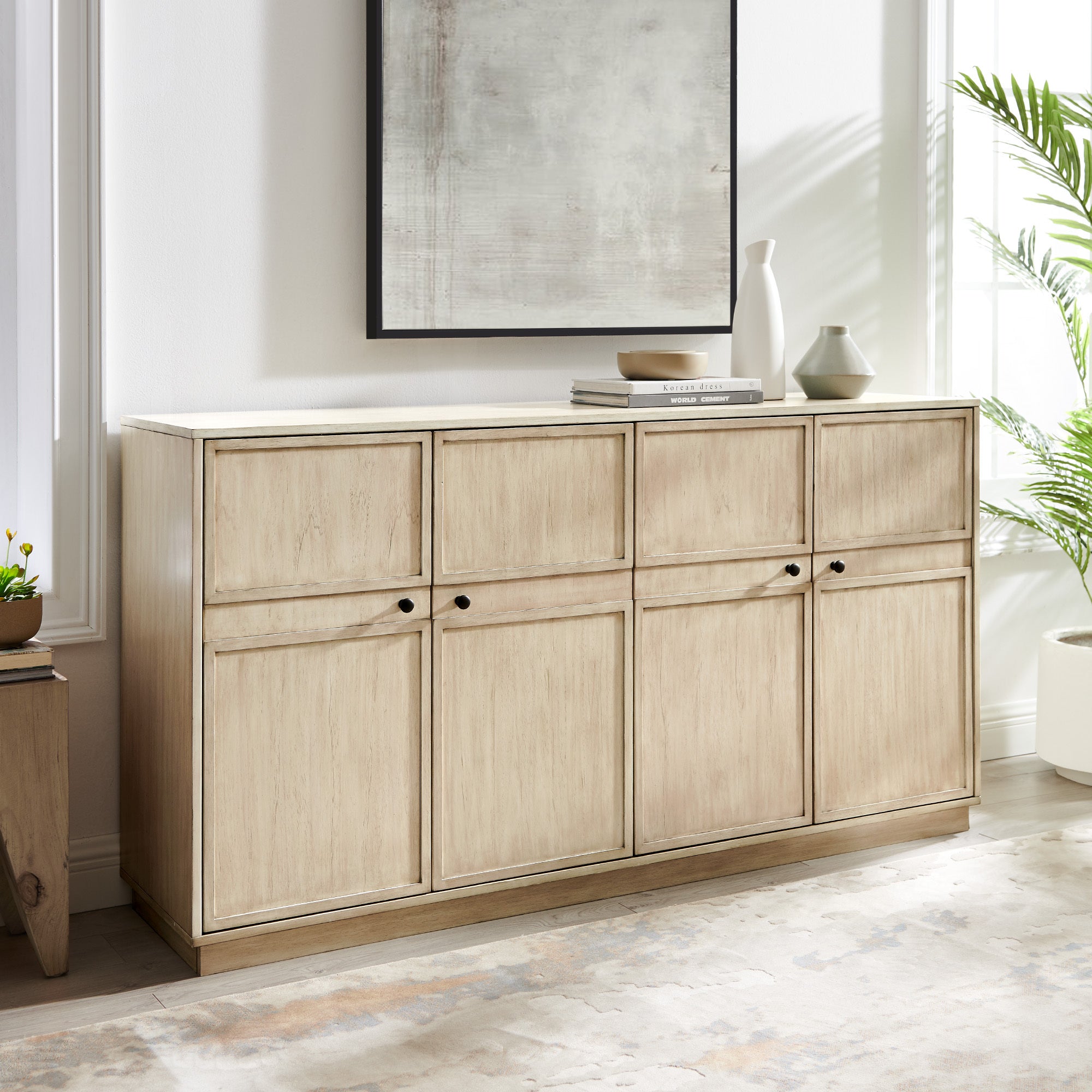 Classic Framed 4-Door Sideboard - Birch