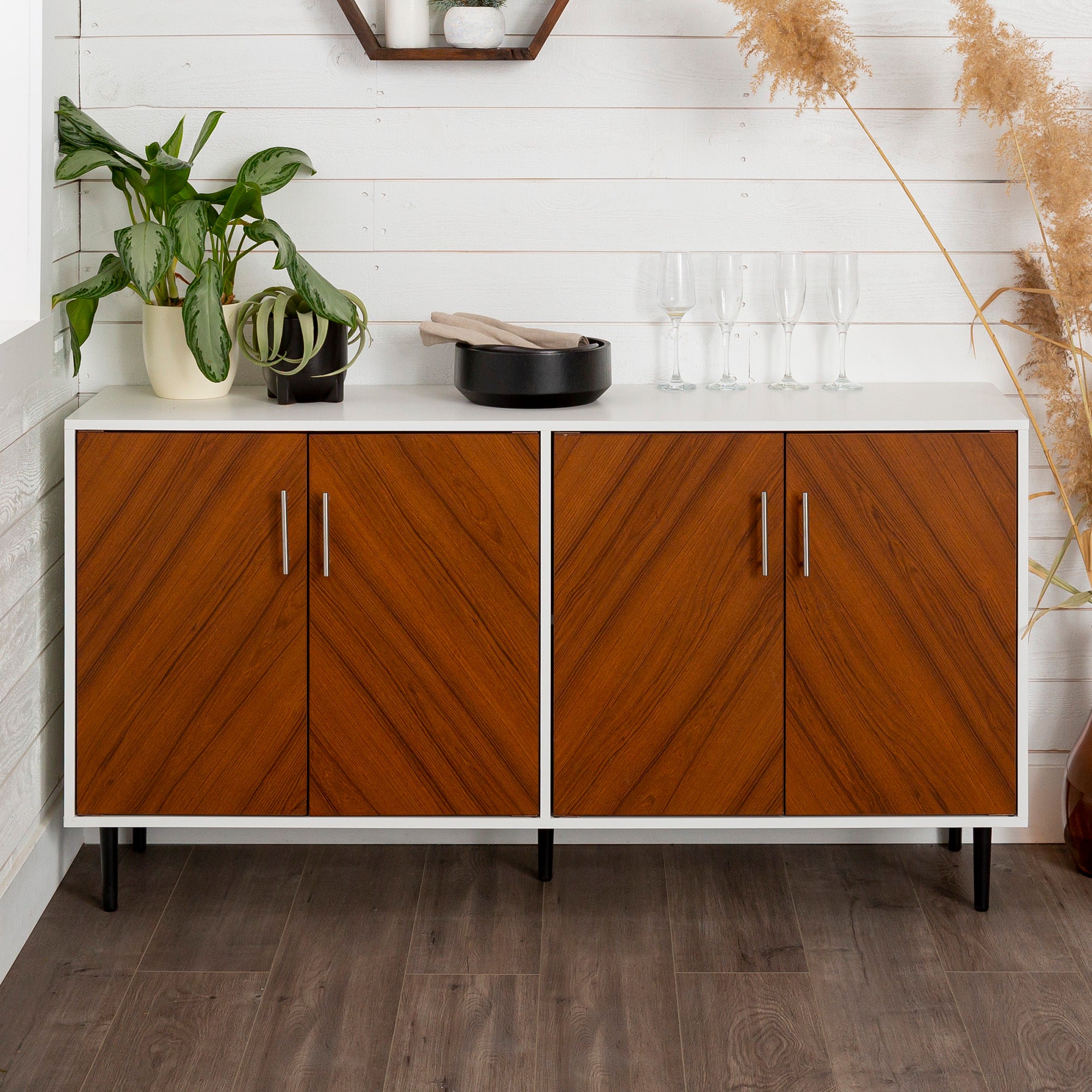 Mid-Century Modern Faux-Book match Door