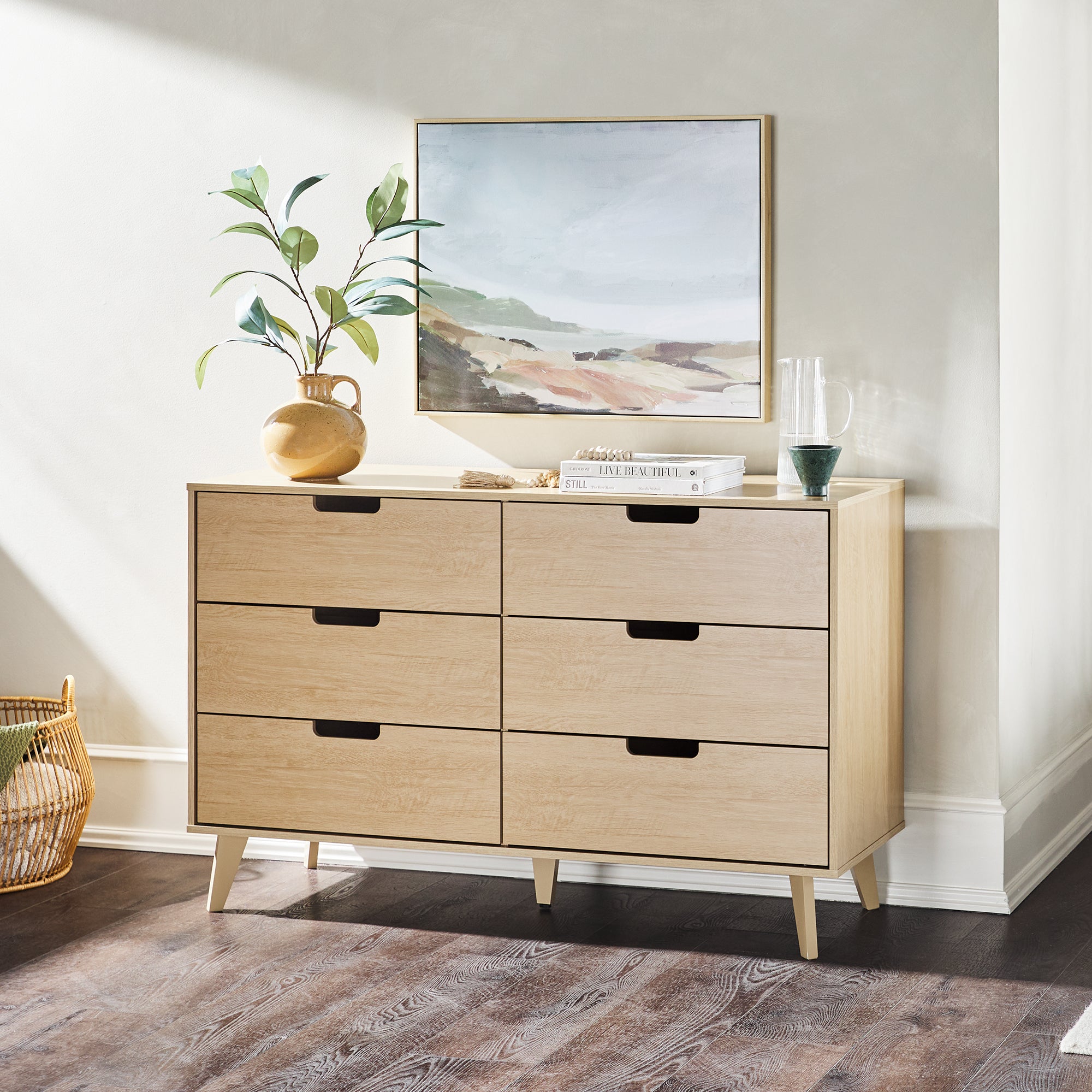 Mid-Century Hans 6-Drawer Dresser