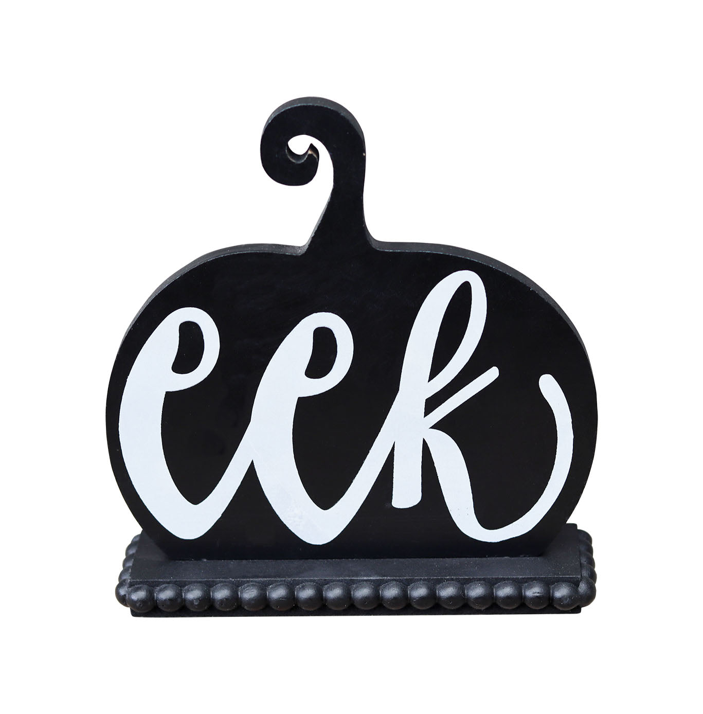 Eek Pumpkin-Shaped Halloween Wood Tabletop Decor