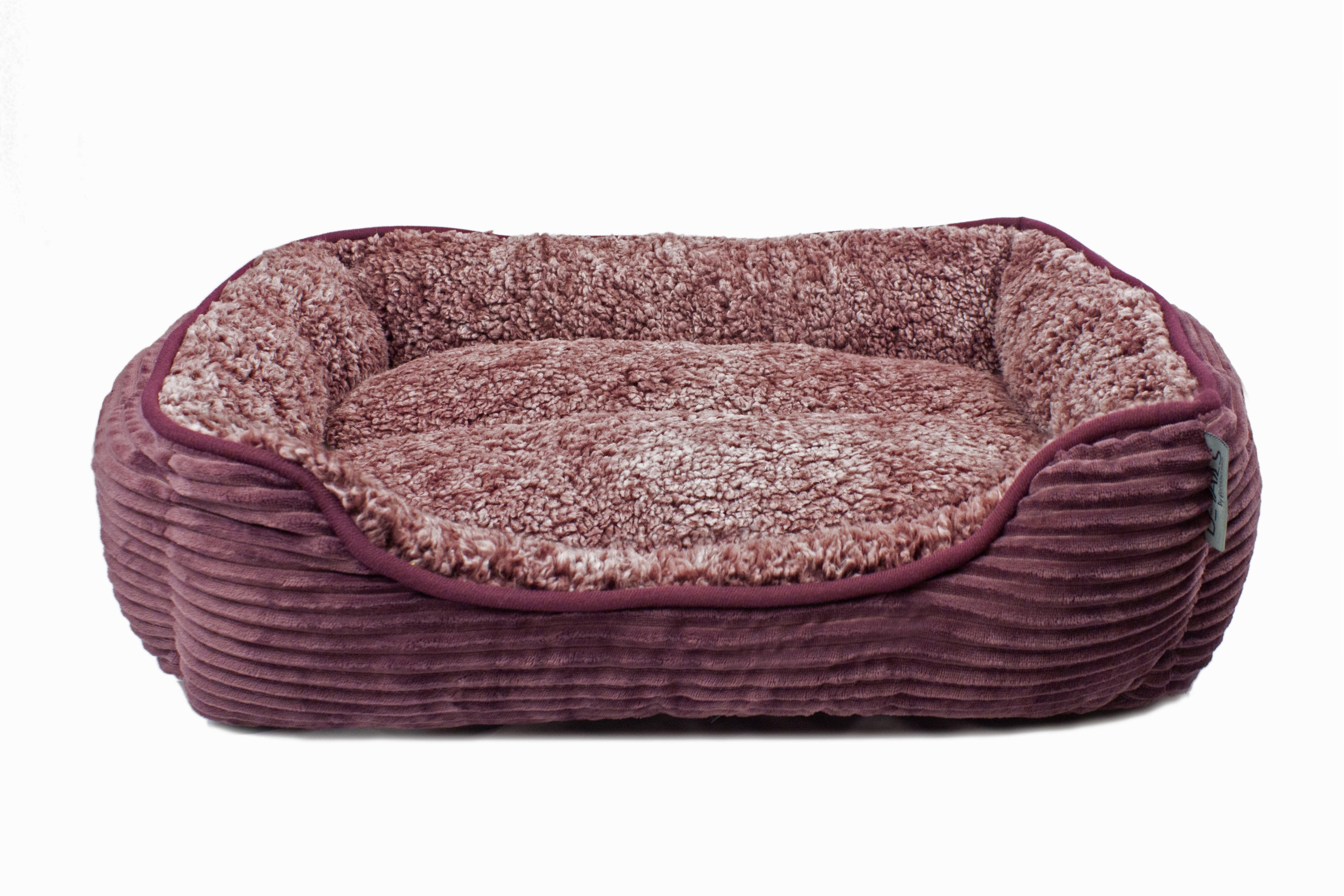 Details Rectangle Dog bed, Durable Sleeping Calming Cuddler for Pets, Super Plush  Corduroy Sherpa