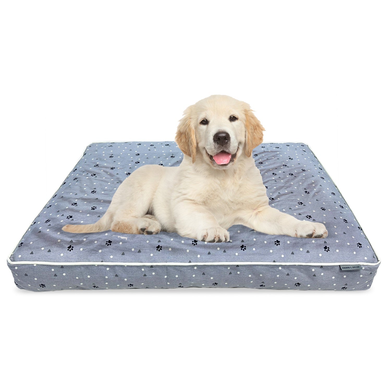 Paws and Dcor Comfort Orthopedic Dog Bed, With Paws and Dots Pattern XL