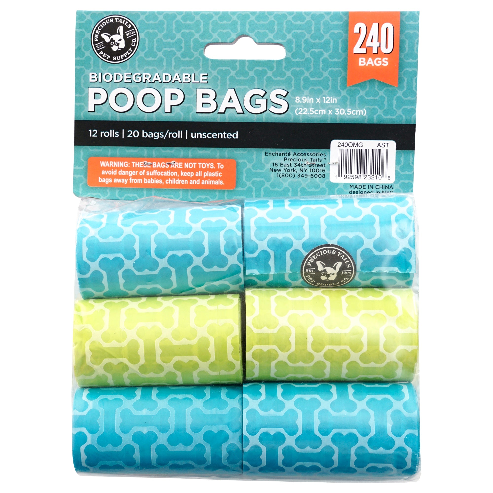 Precious Tails Biodegradable Dog Poo Bags, 240 ct