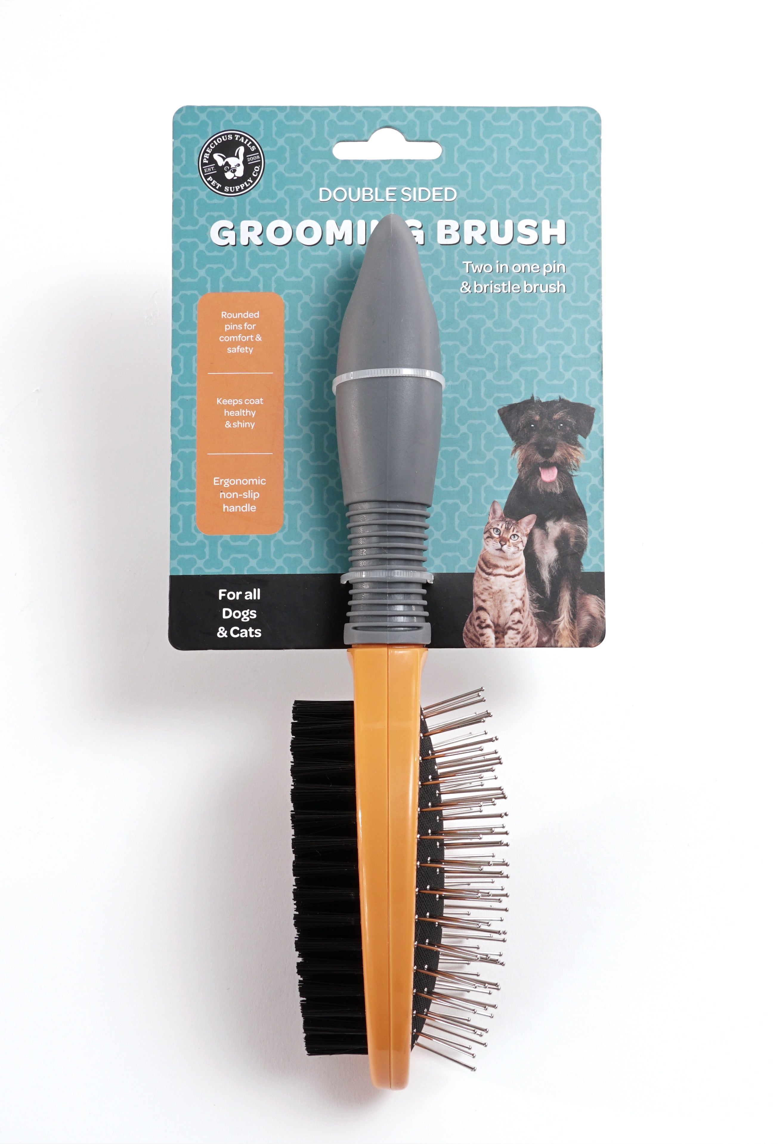 Precious Tails Dog Cat Double Sided Grooming Brush