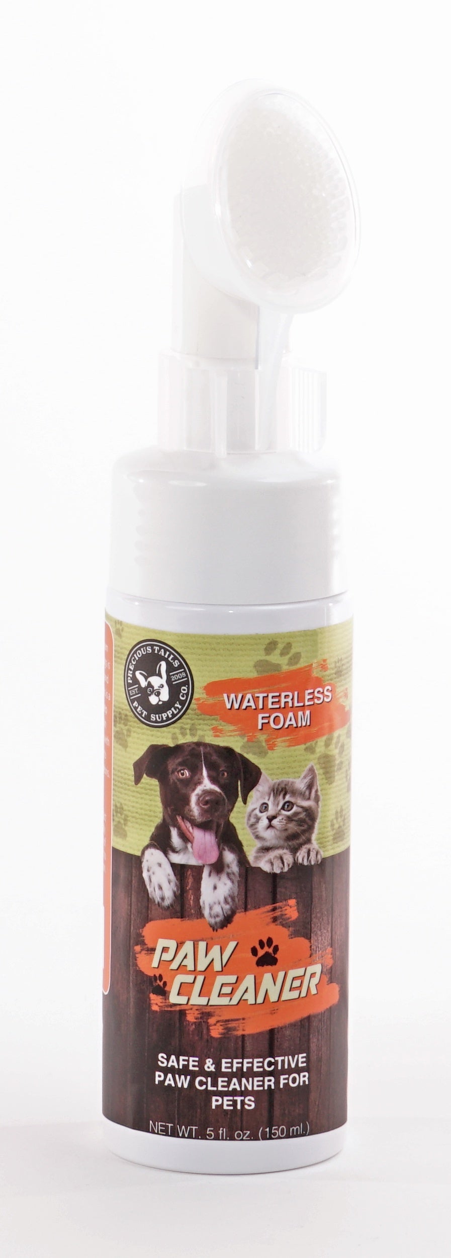 Precious Tails Waterless Foam Paw Cleaner with Brush