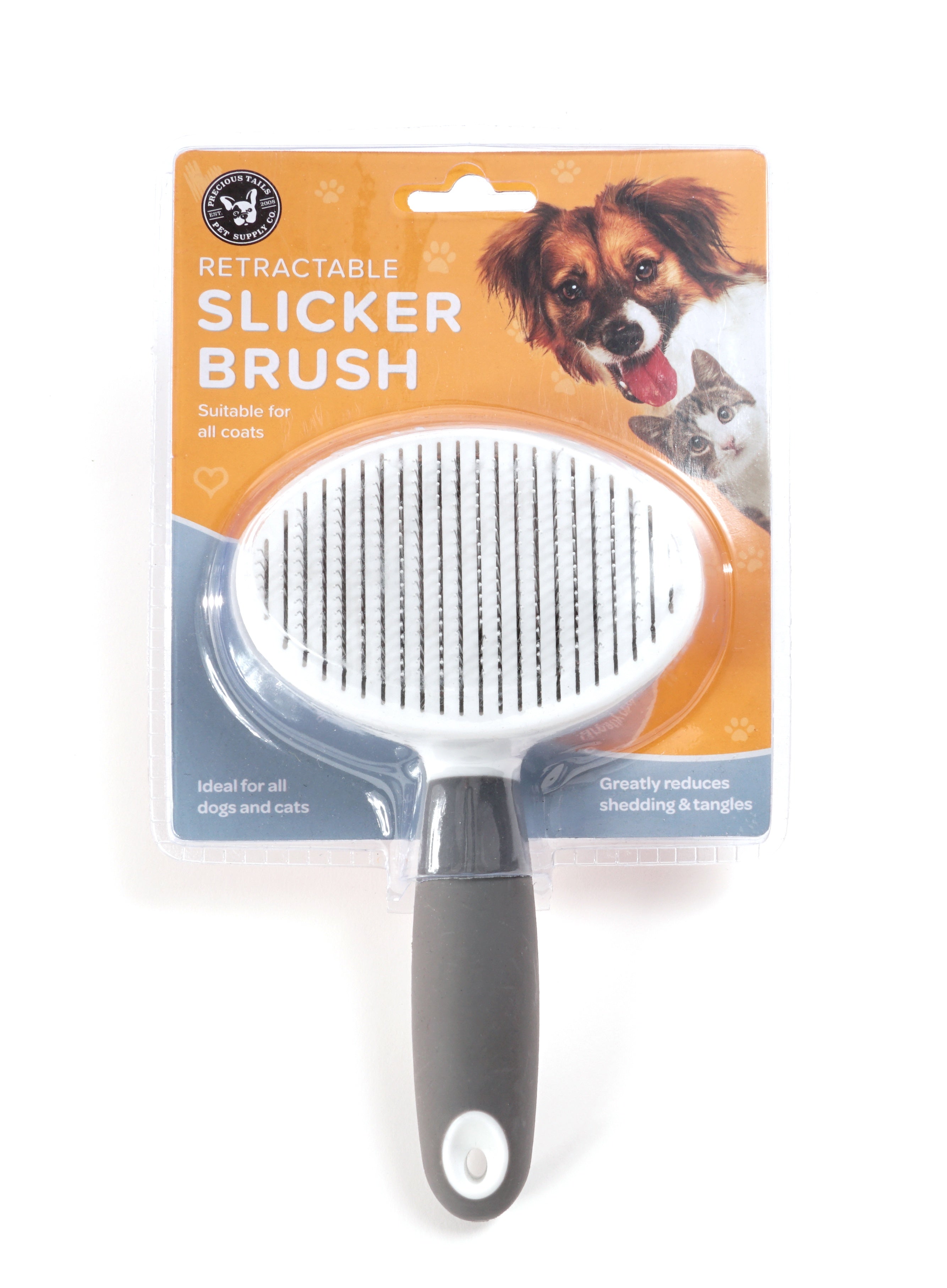 Precious Tails White Retractable Slicker Brush