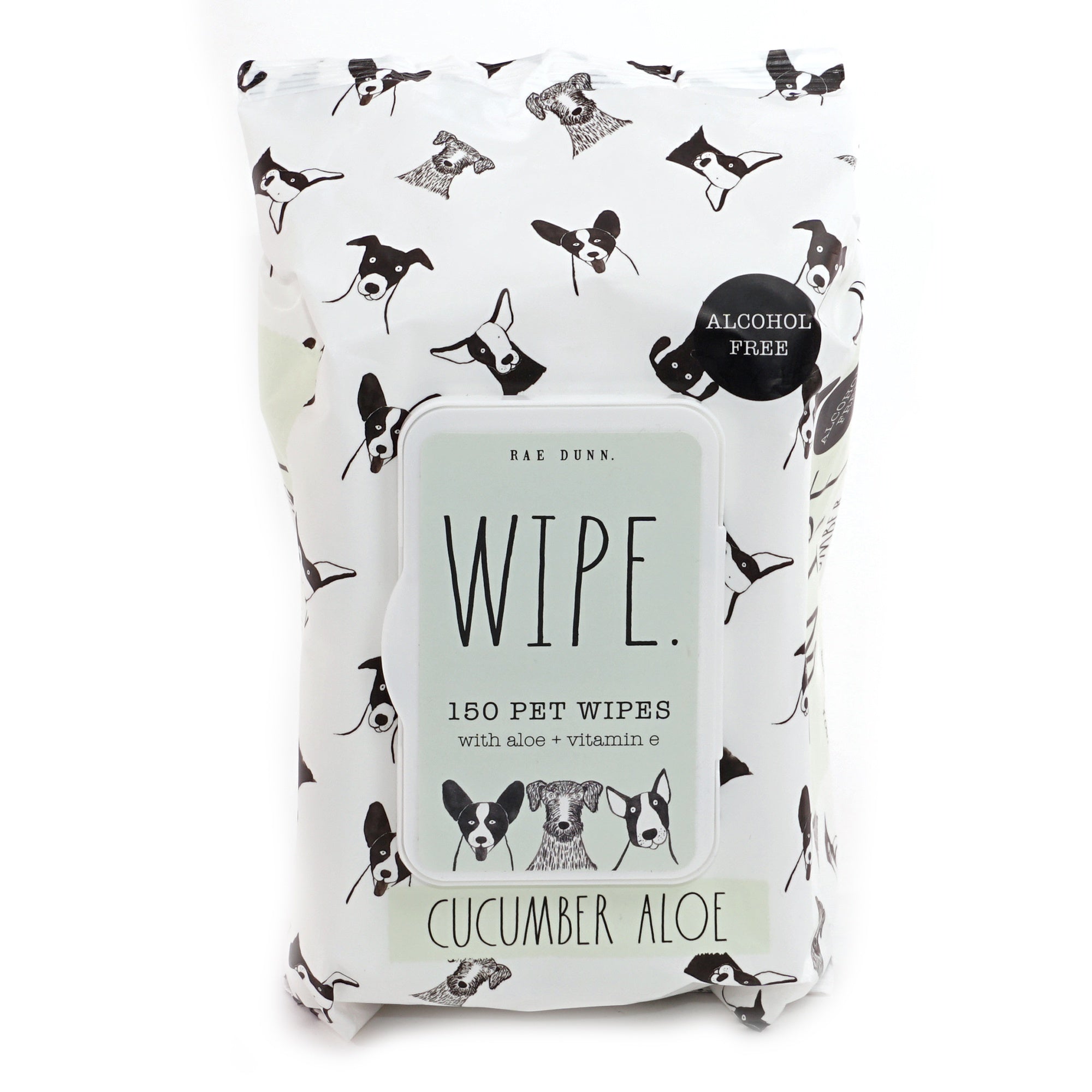 Rae Dunn ""WIPE."" Pet Wipes with Aloe and Vitamin E. Cucumber Aloe Scent