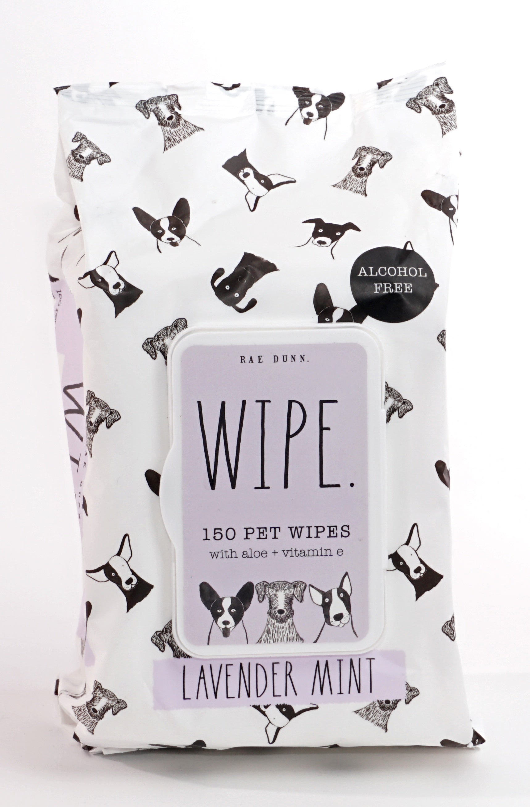 Rae Dunn ""WIPE."" Pet Wipes with Aloe and Vitamin E. Lavender Mint Scent