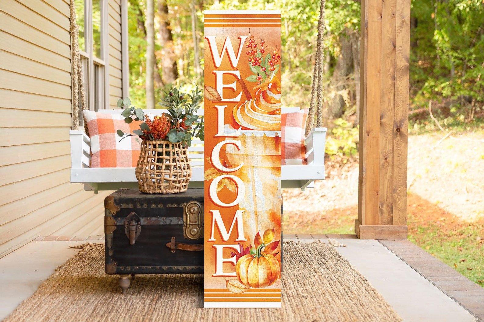 36-Inch Welcome to Drink Fall Porch Sign - Festive Outdoor Party Decor - Handcrafted Wooden Display - Autumn Home Accent