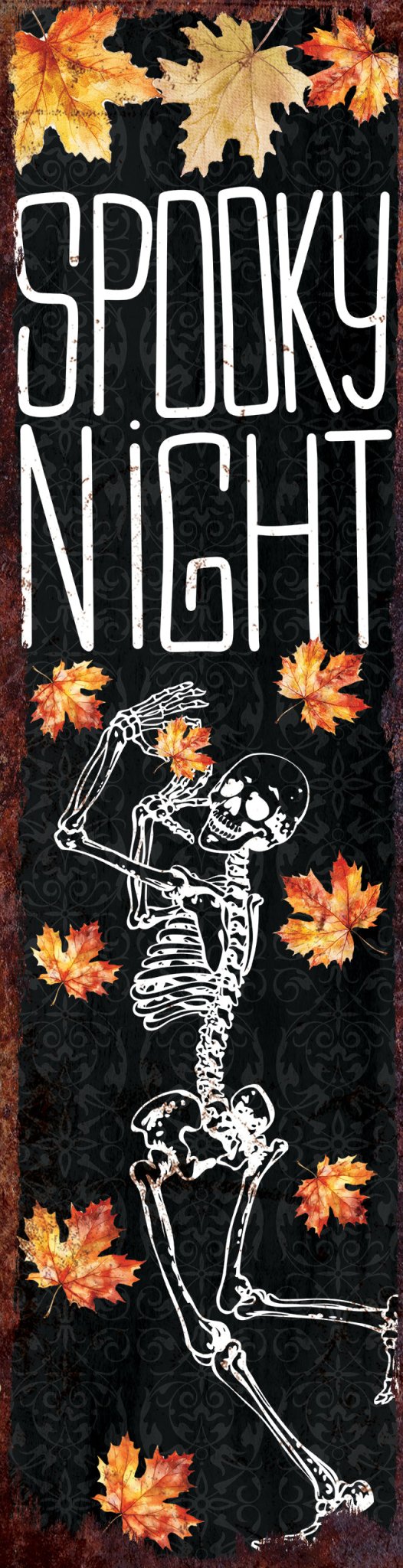 36in Spooky Night Halloween Porch Sign - Front Porch Halloween Welcome Sign