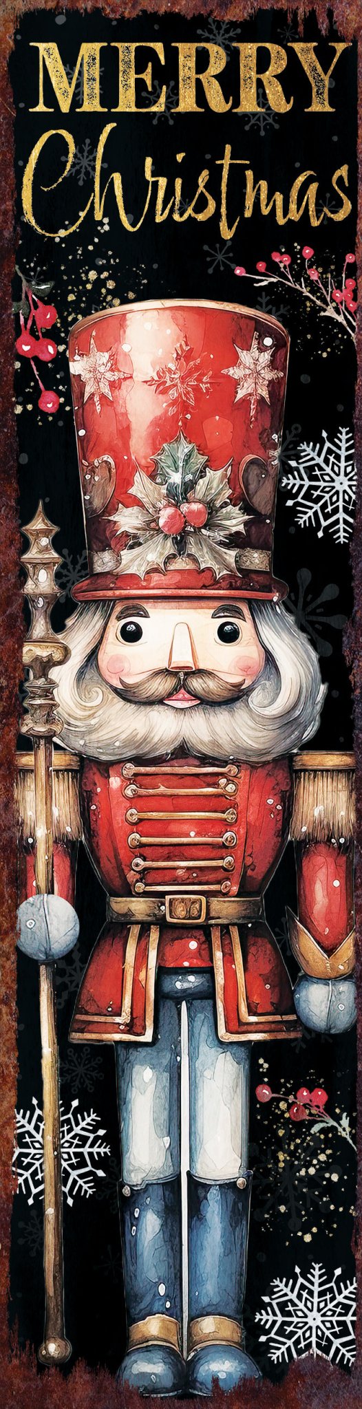 36in Nutcracker Merry Christmas Porch Sign