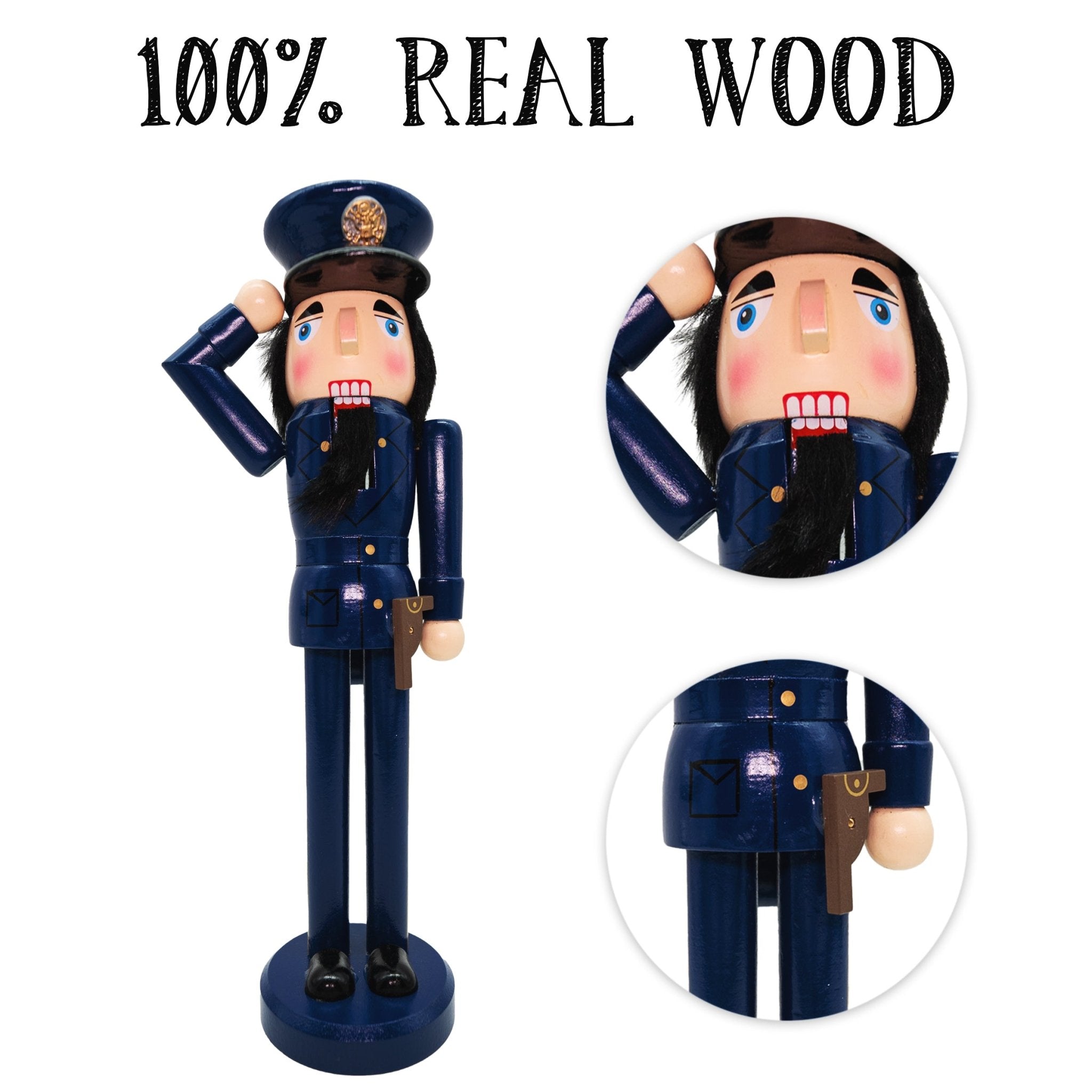 14-inch Wooden Nutcrackers Christmas Decoration Figures Home Decor (Policeman)