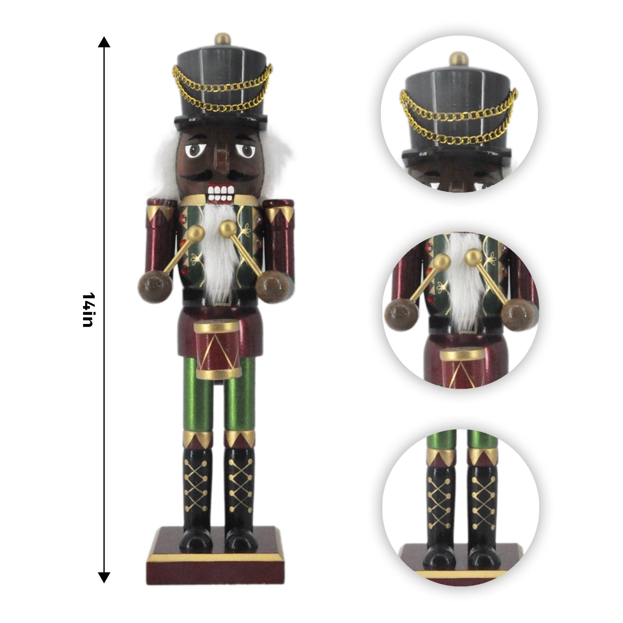 14IN Drum Nutcracker, Festive Nutcracker Figures