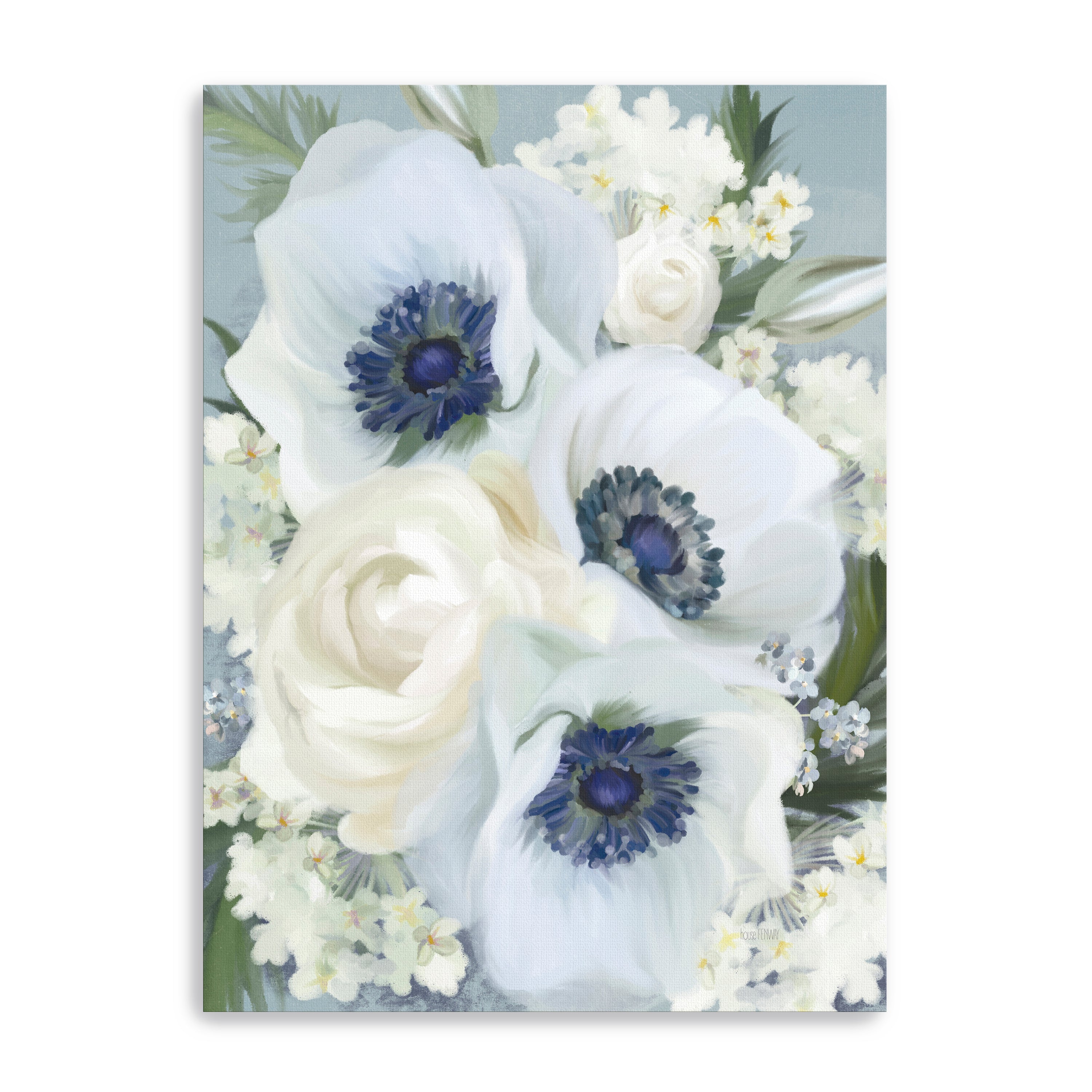 Anemones in Blue I Canvas Giclee