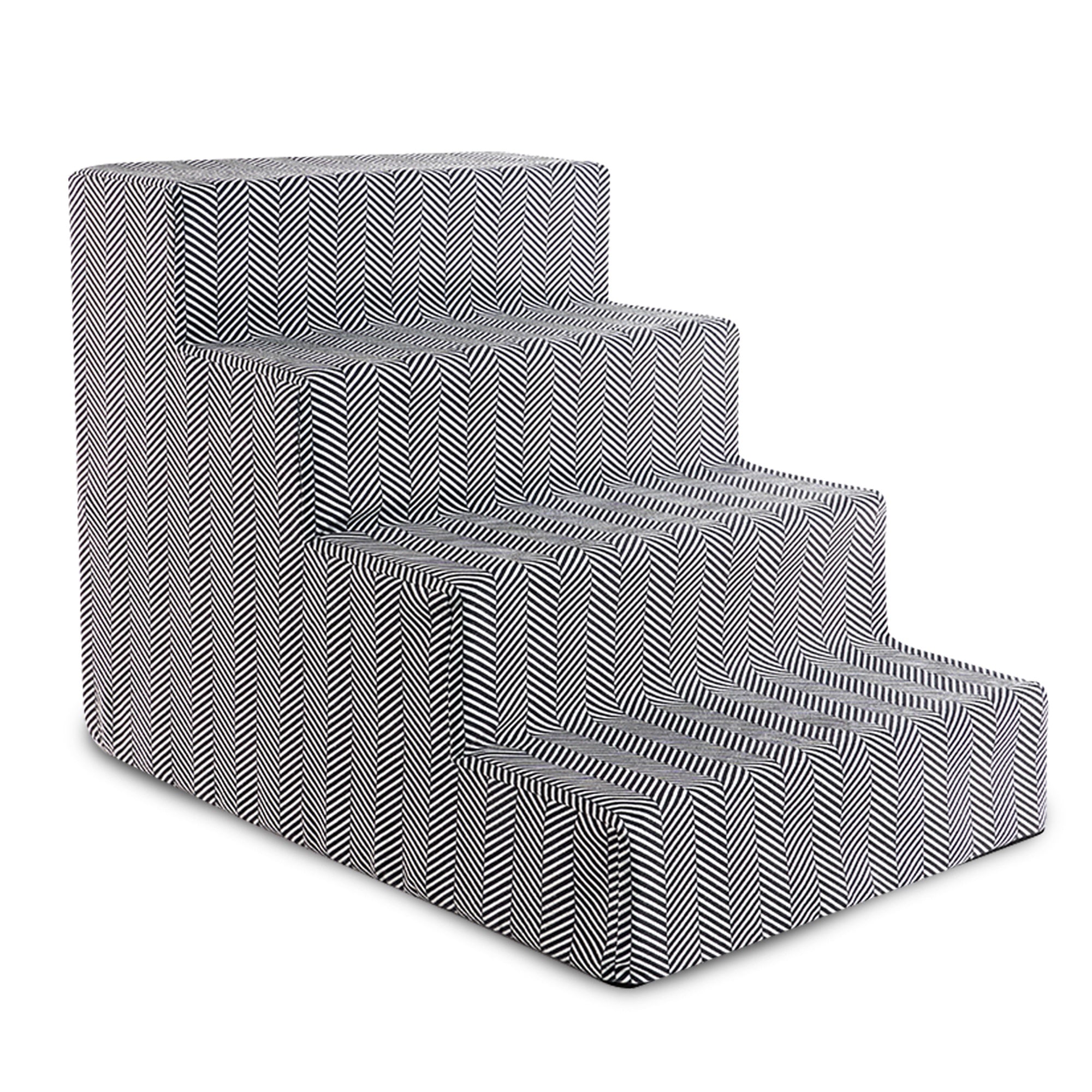 Precious Tails Herringbone High Density Foam 4-Step Pet Stairs